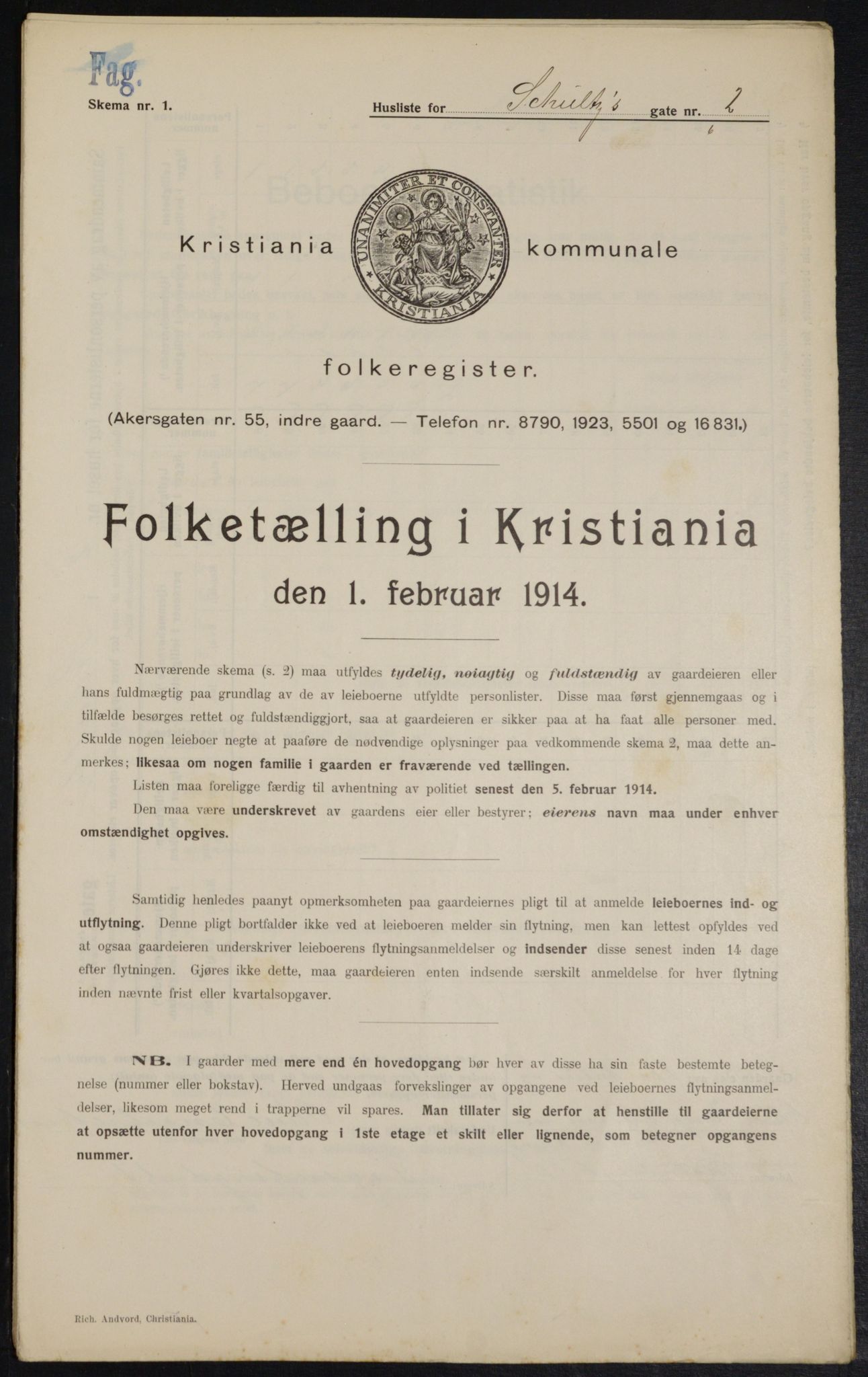 OBA, Kommunal folketelling 1.2.1914 for Kristiania, 1914, s. 90319