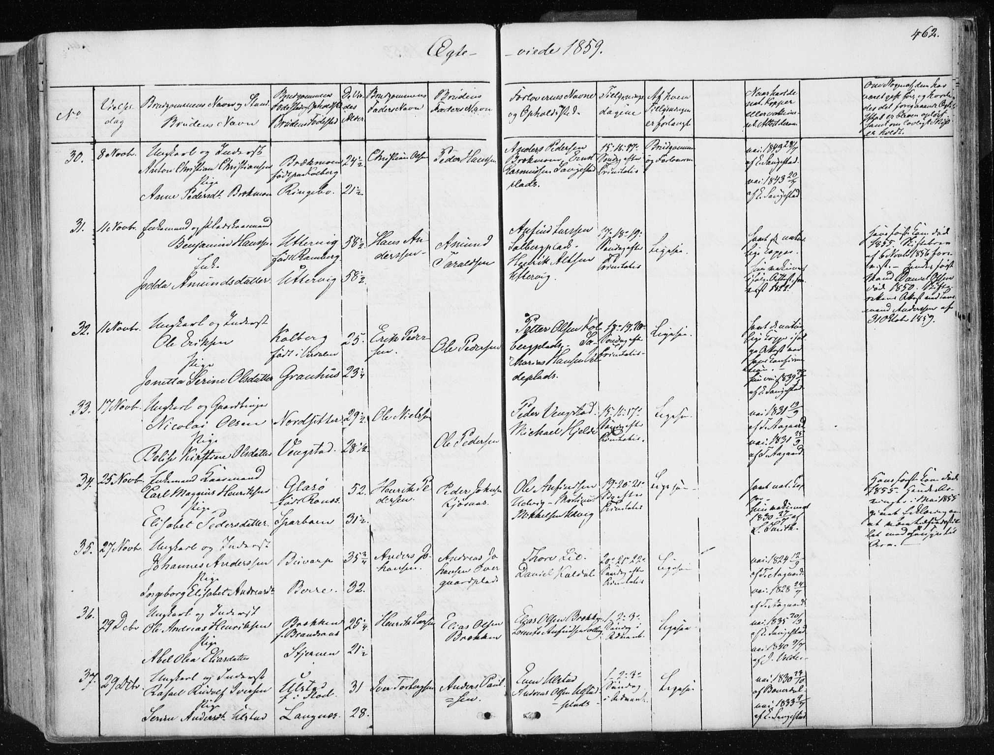 Ministerialprotokoller, klokkerbøker og fødselsregistre - Nord-Trøndelag, AV/SAT-A-1458/741/L0393: Ministerialbok nr. 741A07, 1849-1863, s. 462