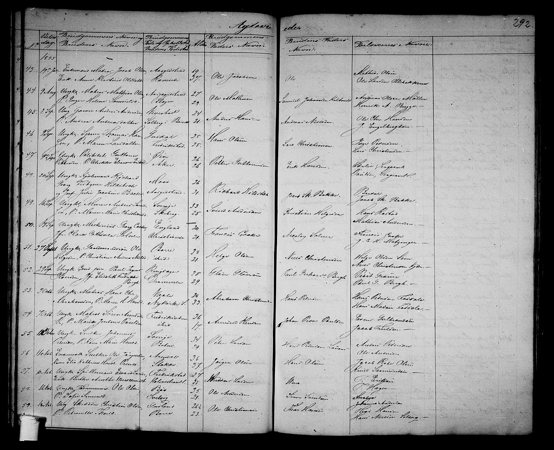 Borre kirkebøker, AV/SAKO-A-338/G/Ga/L0002: Klokkerbok nr. I 2, 1852-1871, s. 292
