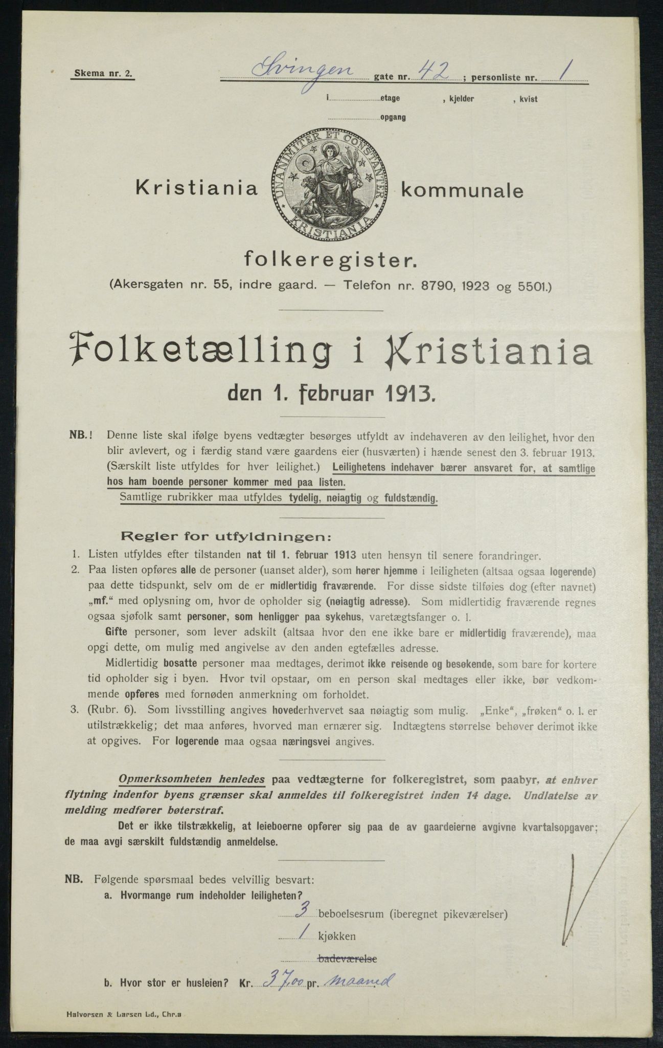 OBA, Kommunal folketelling 1.2.1913 for Kristiania, 1913, s. 106281