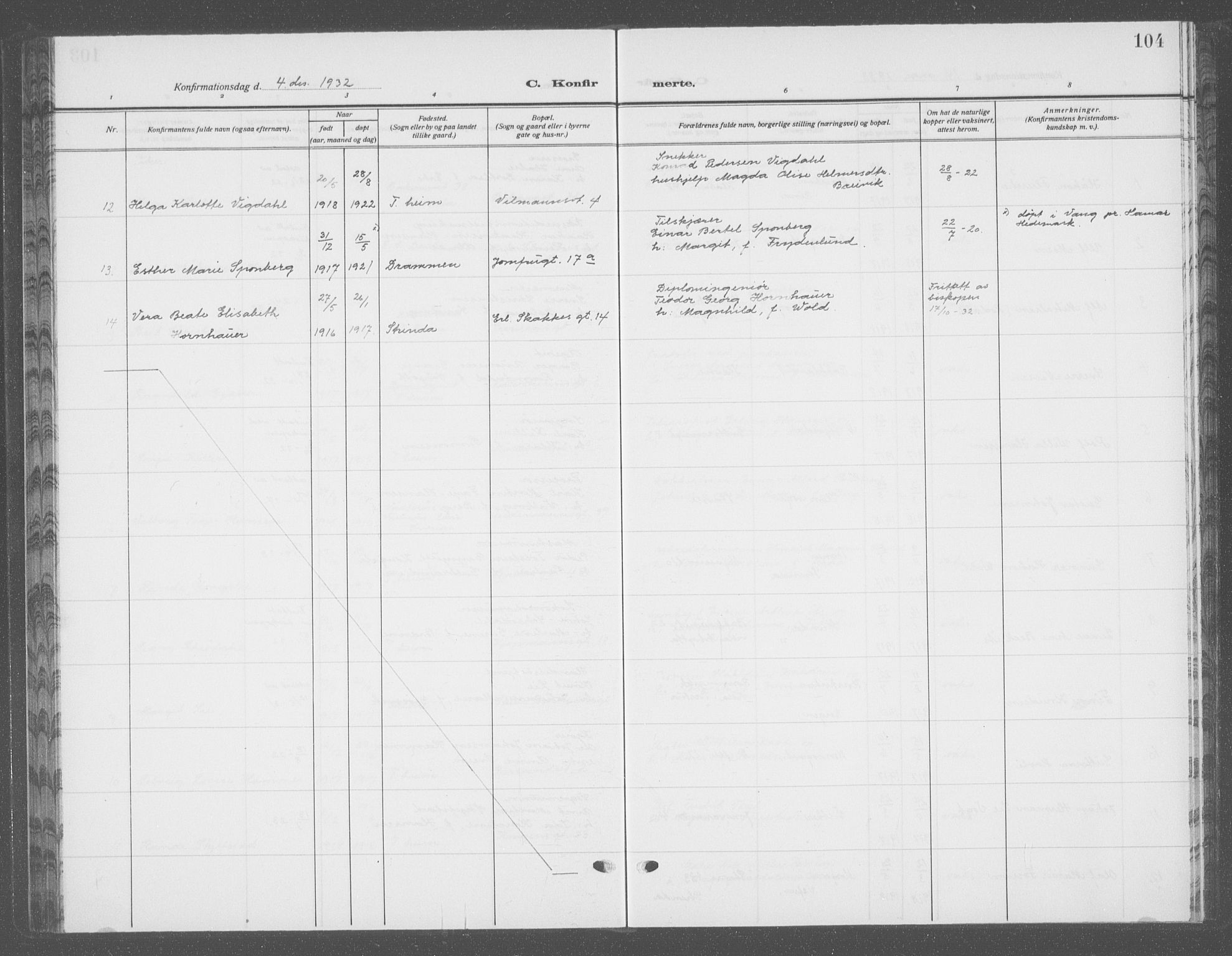 Ministerialprotokoller, klokkerbøker og fødselsregistre - Sør-Trøndelag, SAT/A-1456/601/L0099: Klokkerbok nr. 601C17, 1928-1941, s. 104