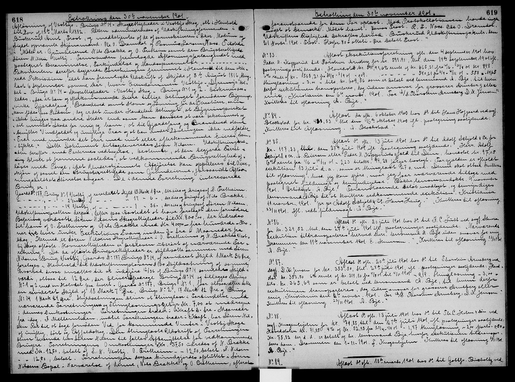 Eiker, Modum og Sigdal sorenskriveri, SAKO/A-123/G/Ga/Gaa/L0024: Pantebok nr. I 24, 1900-1902, s. 618-619