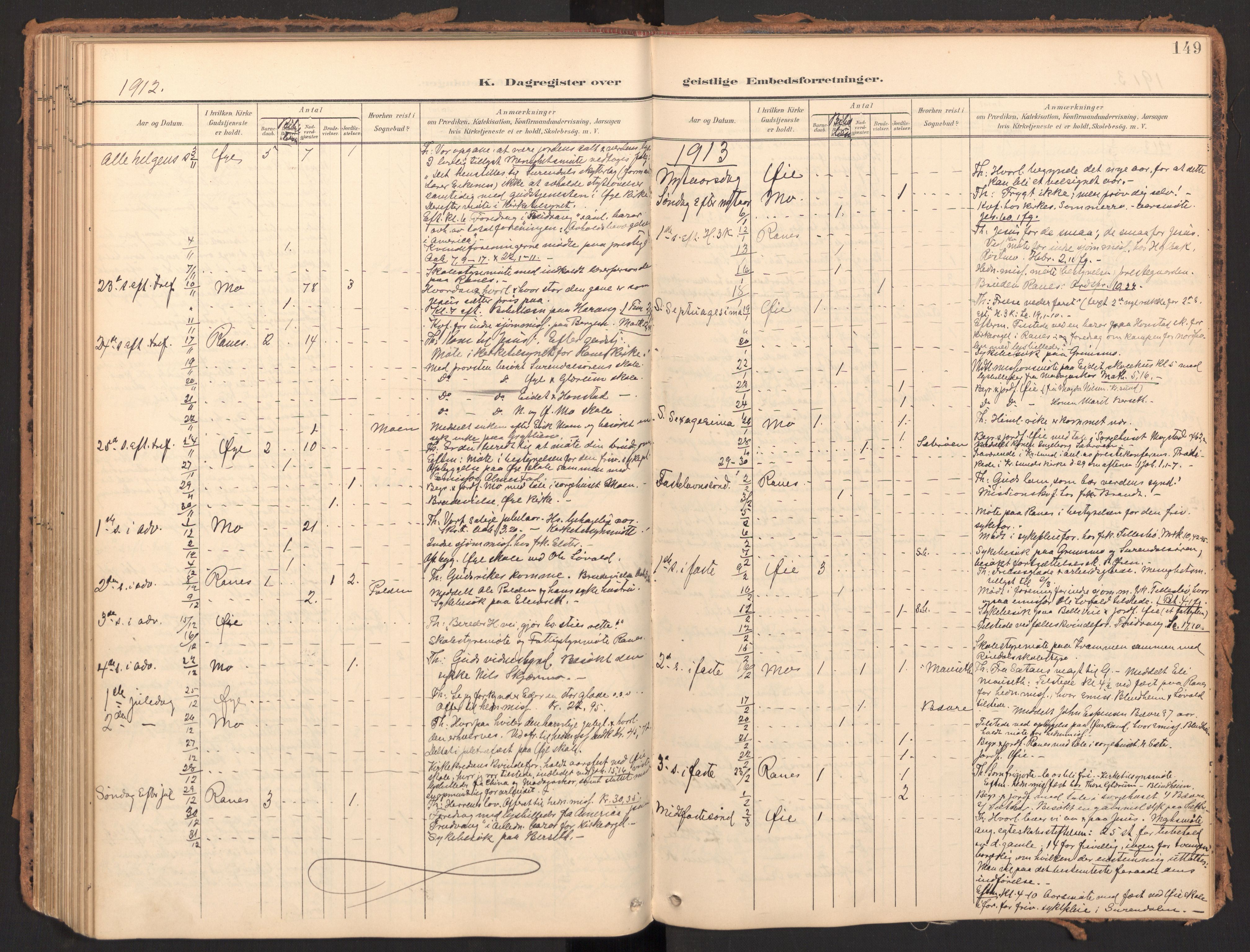 Ministerialprotokoller, klokkerbøker og fødselsregistre - Møre og Romsdal, SAT/A-1454/595/L1048: Ministerialbok nr. 595A10, 1900-1917, s. 149