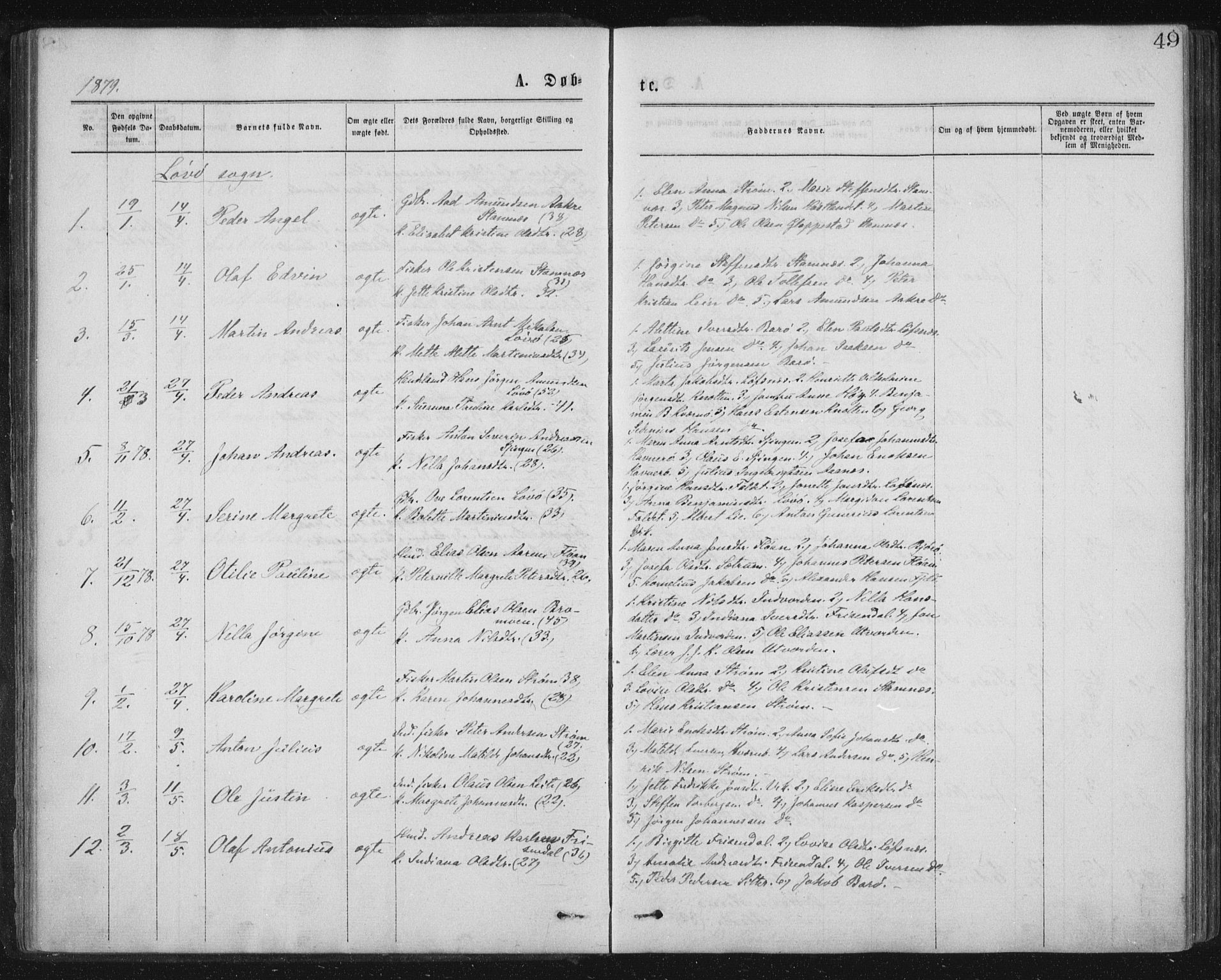 Ministerialprotokoller, klokkerbøker og fødselsregistre - Nord-Trøndelag, SAT/A-1458/771/L0596: Ministerialbok nr. 771A03, 1870-1884, s. 49