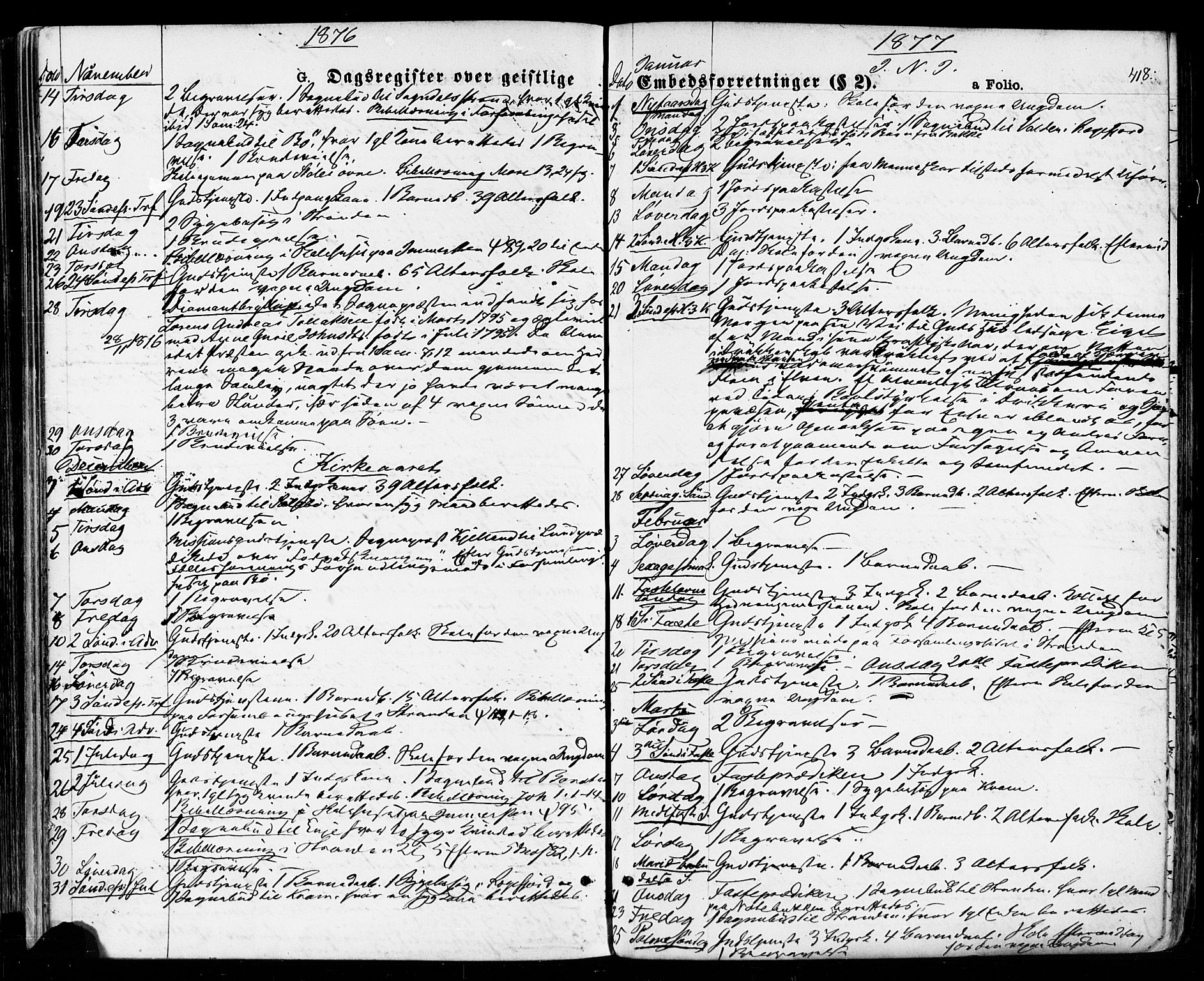 Sokndal sokneprestkontor, AV/SAST-A-101808: Ministerialbok nr. A 10, 1874-1886, s. 418