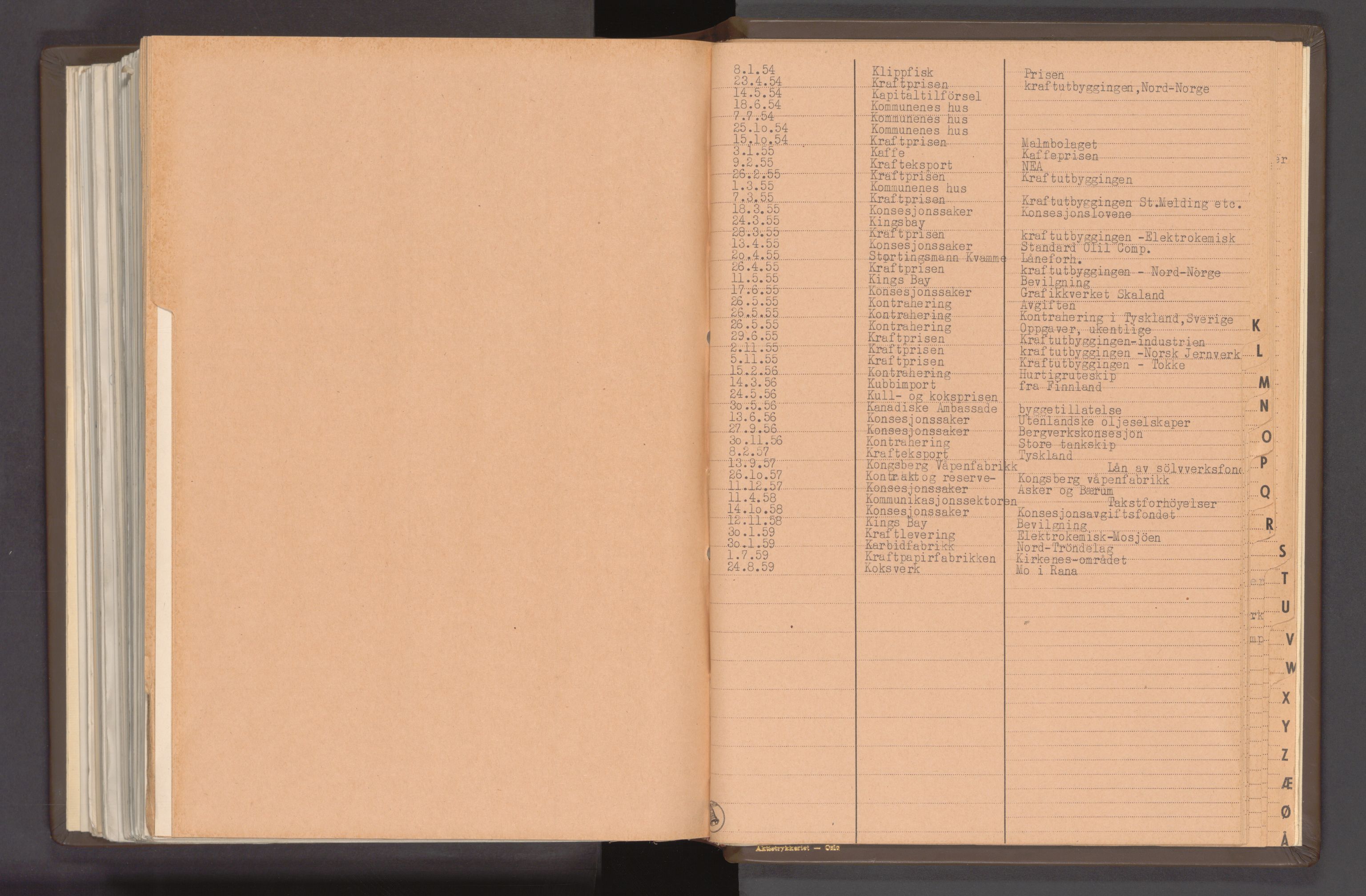 Statsministerens kontor, RA/S-1005/A/Aa/L0020: Referat fra regjeringens økonomiske utvalg, 1947-1959