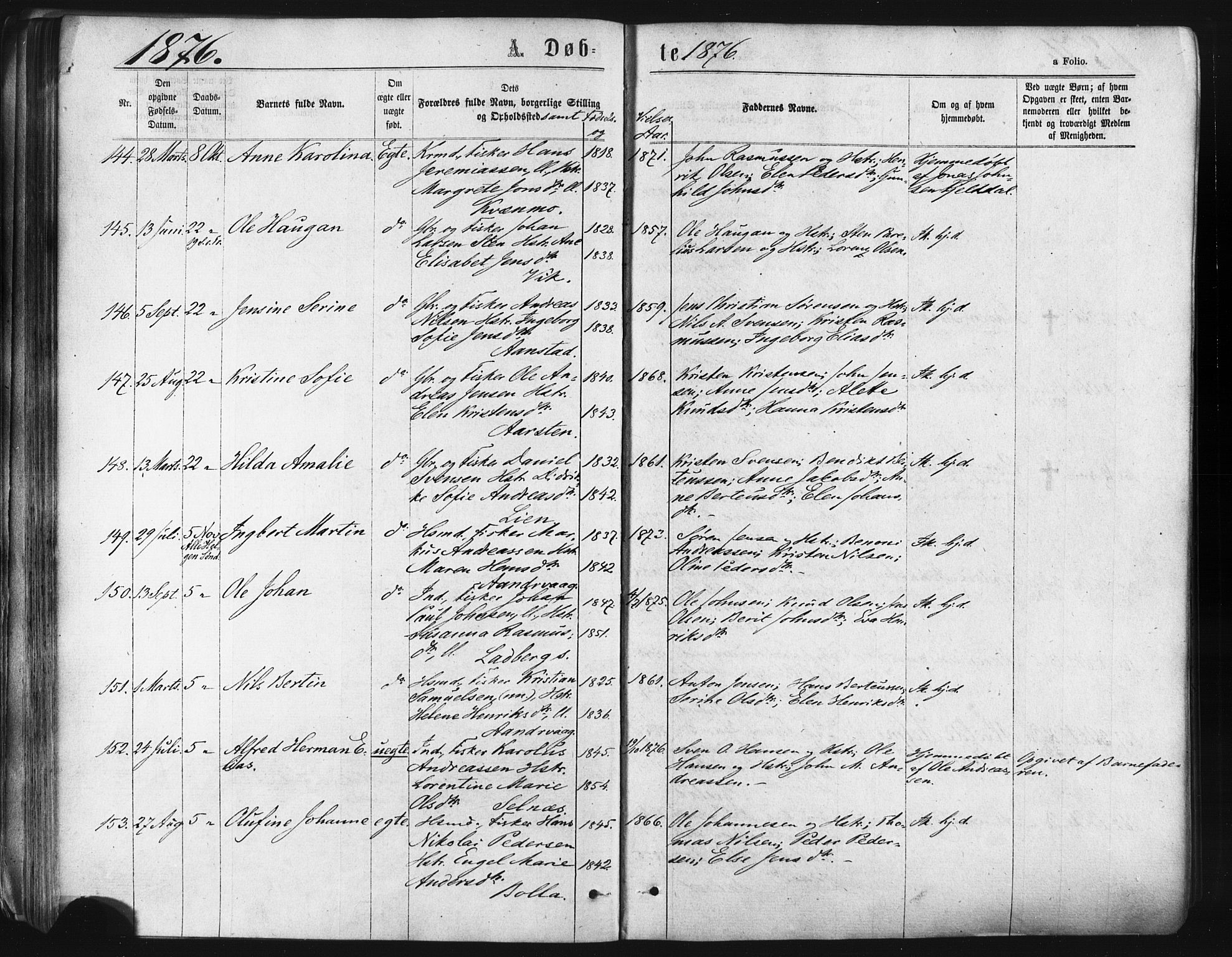 Ibestad sokneprestembete, AV/SATØ-S-0077/H/Ha/Haa/L0010kirke: Ministerialbok nr. 10, 1869-1879