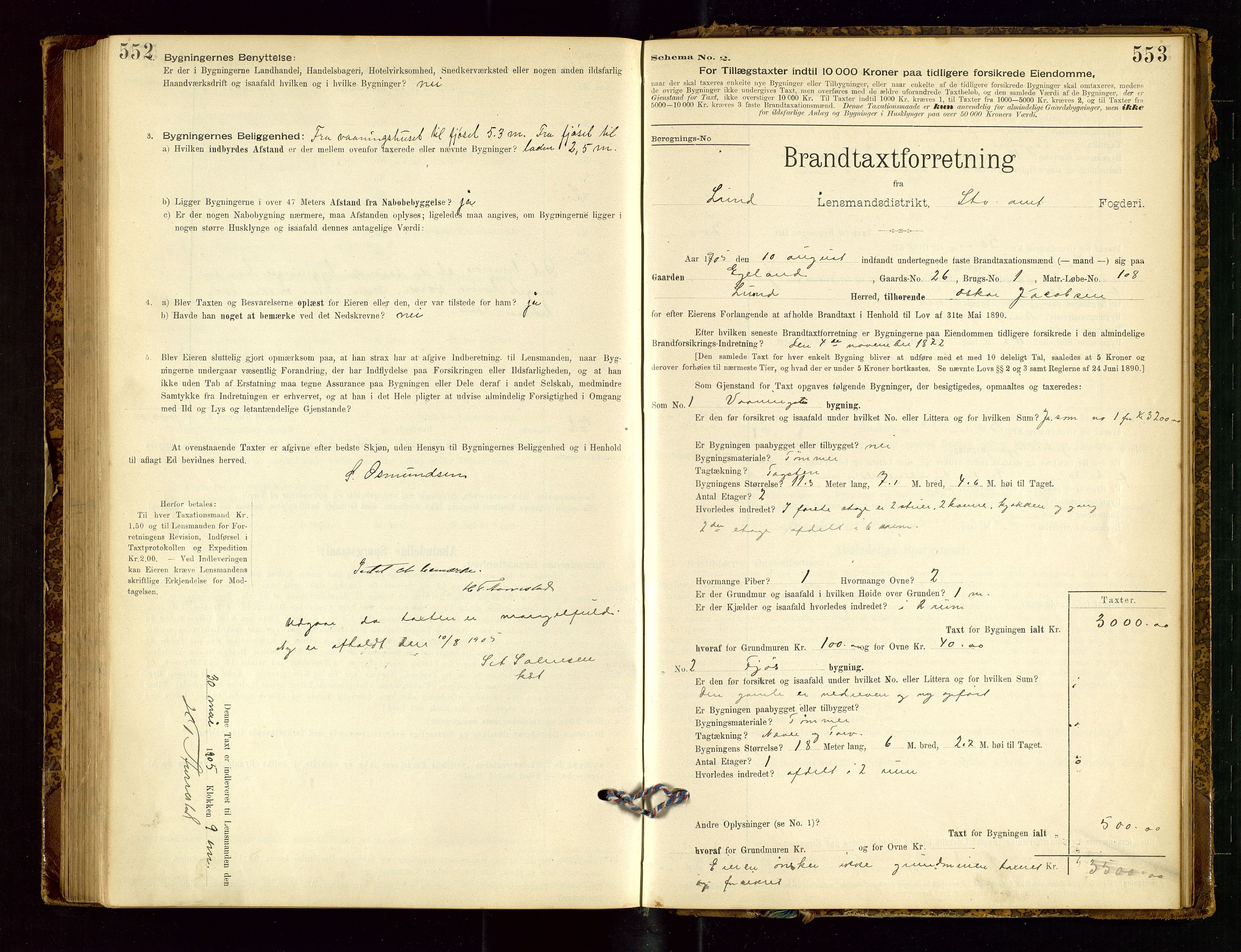 Lund lensmannskontor, SAST/A-100303/Gob/L0001: "Brandtakstprotokol", 1894-1907, s. 552-553