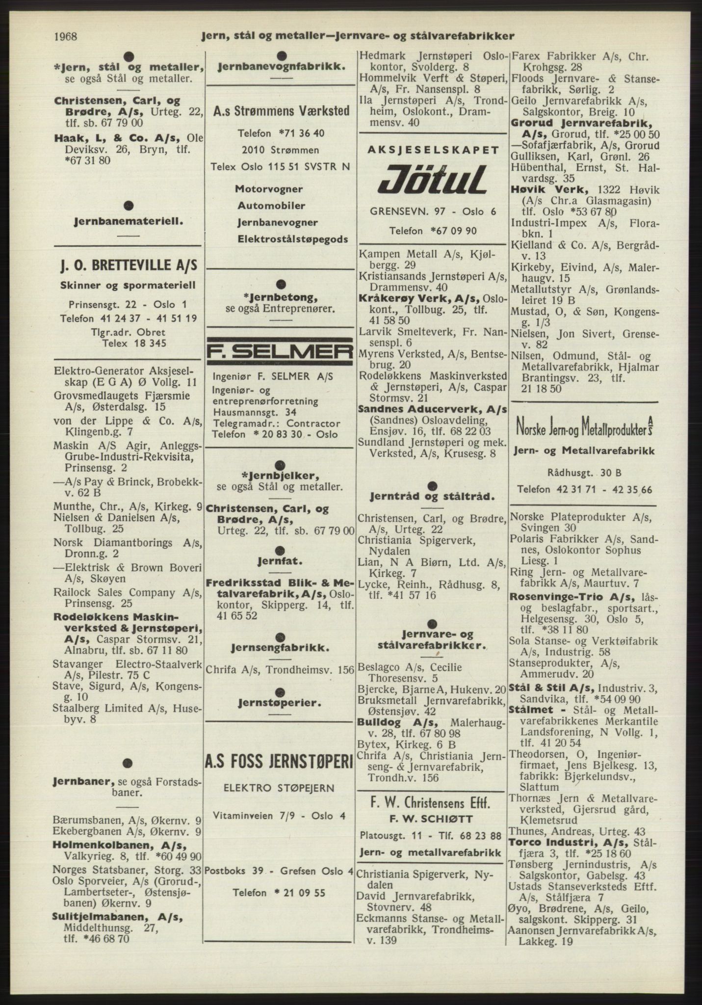 Kristiania/Oslo adressebok, PUBL/-, 1970-1971, s. 1968