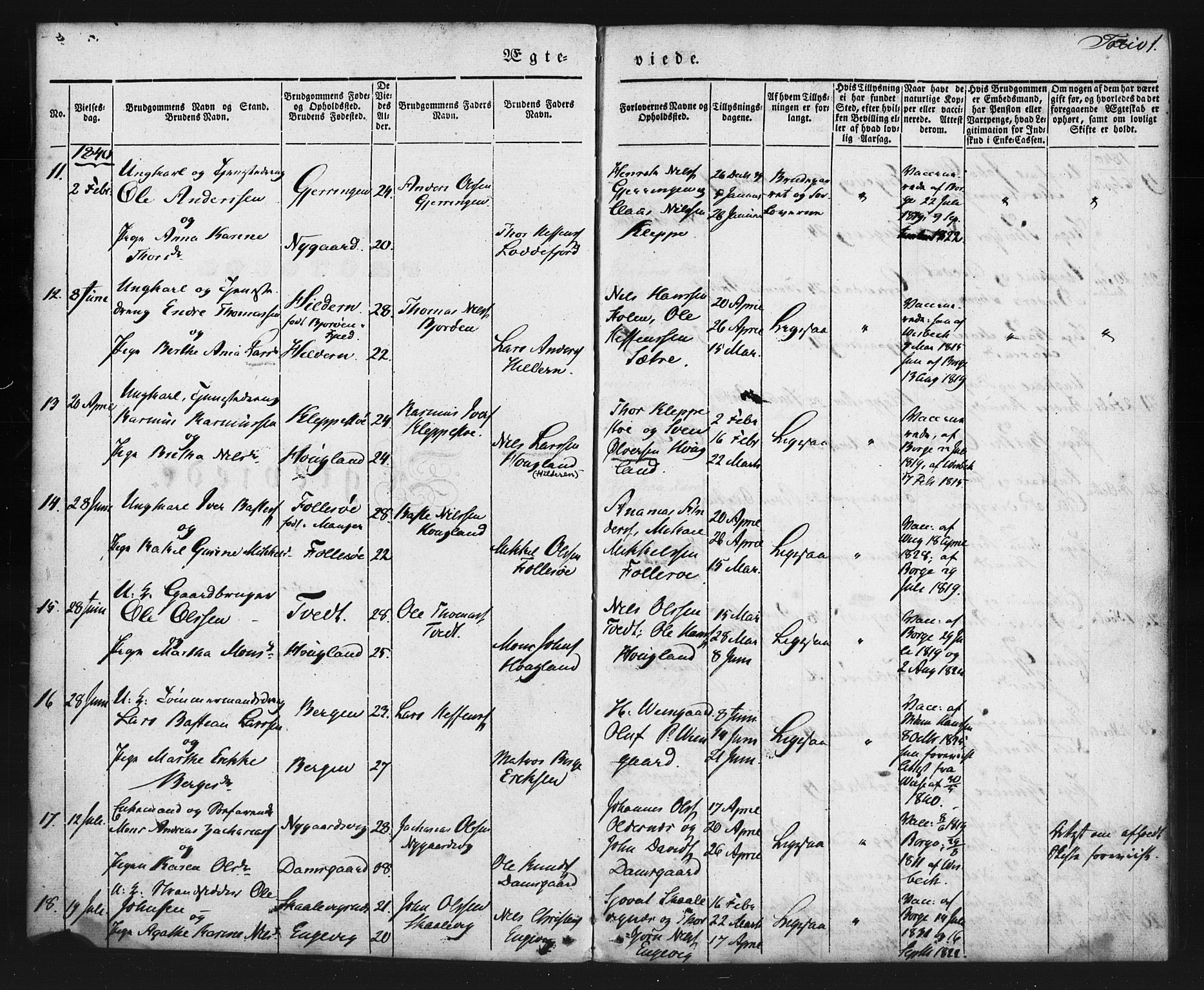 Askøy Sokneprestembete, AV/SAB-A-74101/H/Ha/Haa/Haaa/L0006: Ministerialbok nr. A 6, 1840-1852, s. 1