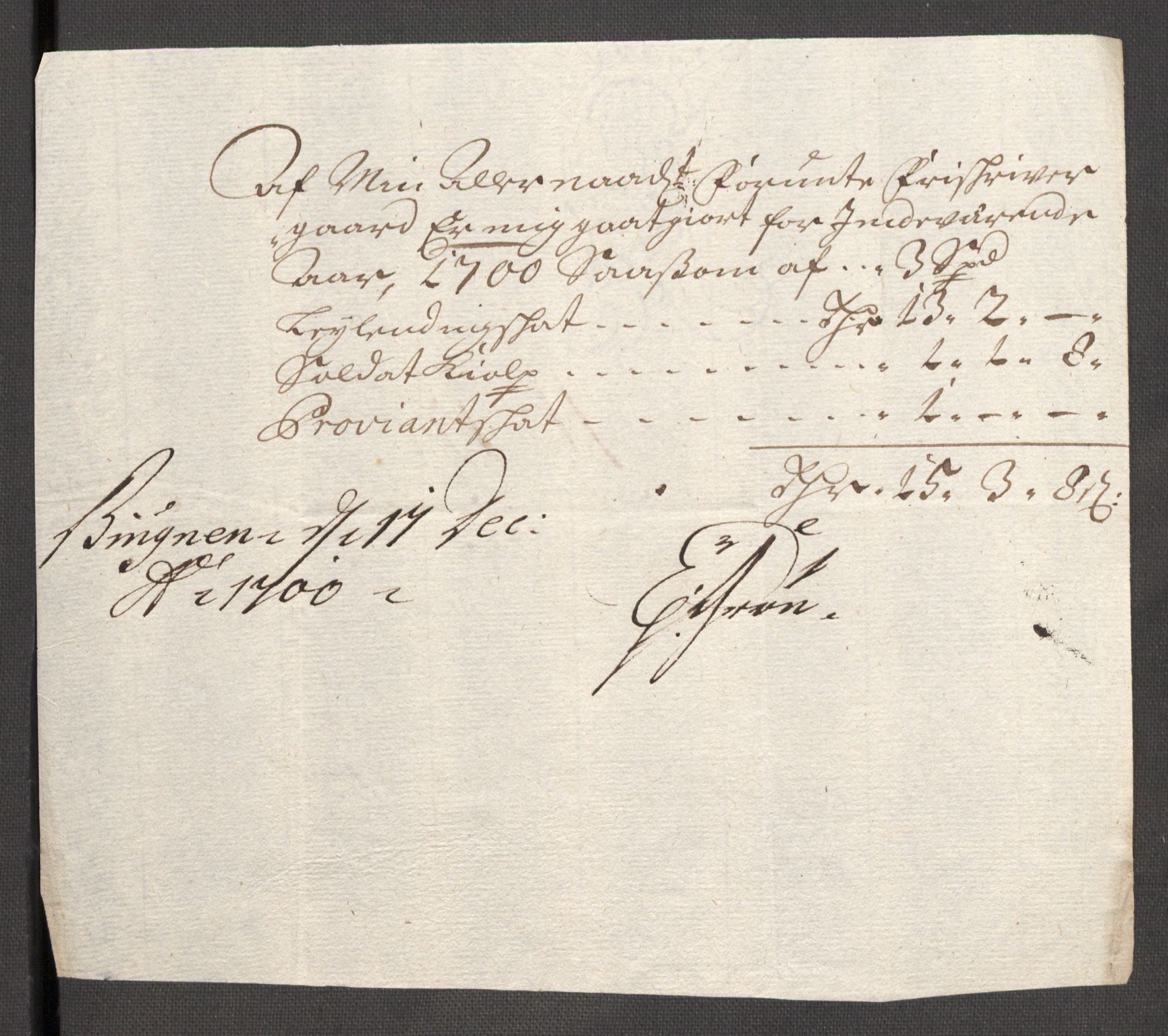 Rentekammeret inntil 1814, Reviderte regnskaper, Fogderegnskap, RA/EA-4092/R57/L3854: Fogderegnskap Fosen, 1700-1701, s. 151