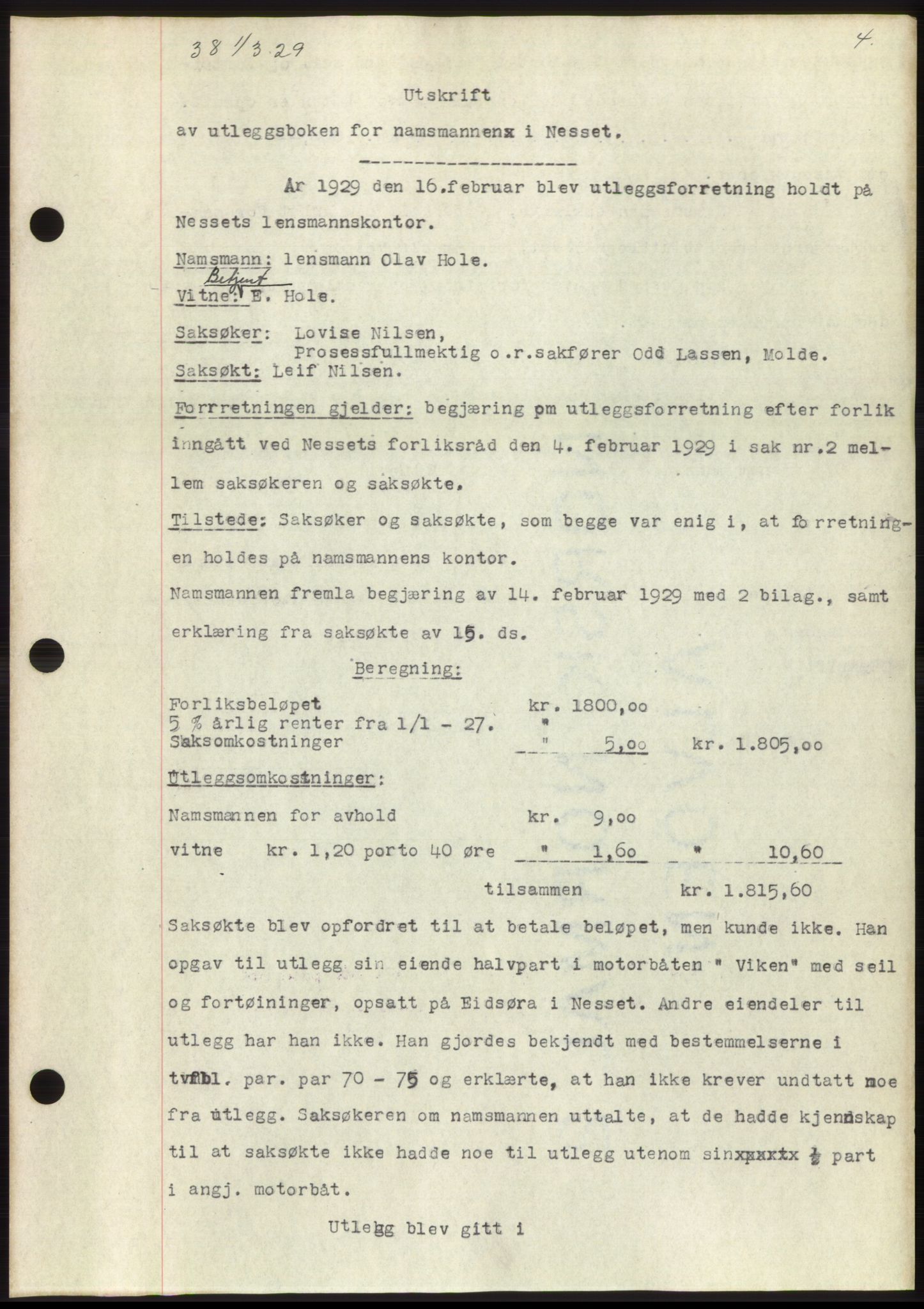 Romsdal sorenskriveri, AV/SAT-A-4149/1/2/2C/L0056: Pantebok nr. 50, 1929-1929, Tingl.dato: 01.03.1929