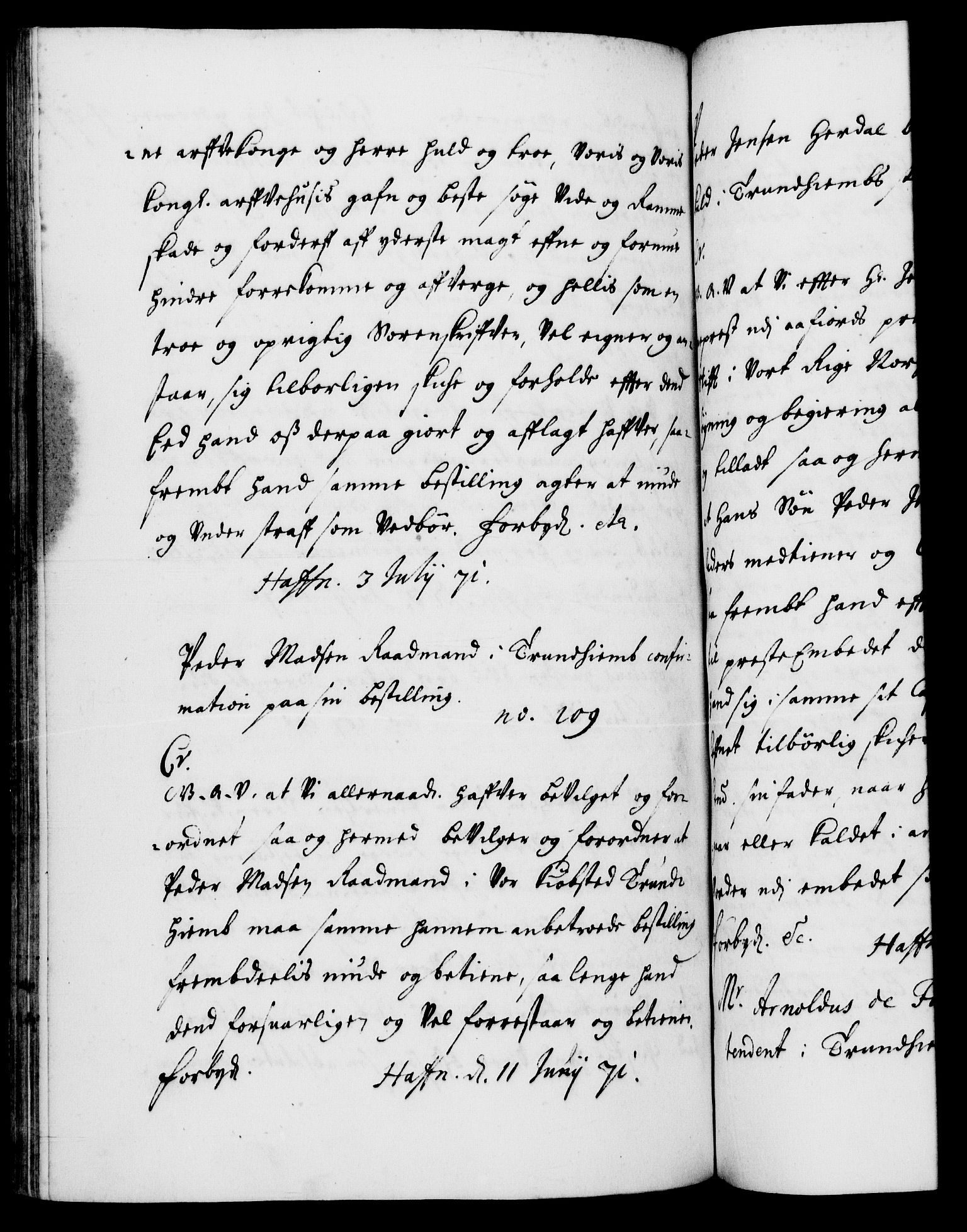 Danske Kanselli 1572-1799, AV/RA-EA-3023/F/Fc/Fca/Fcaa/L0011: Norske registre (mikrofilm), 1670-1673, s. 441b