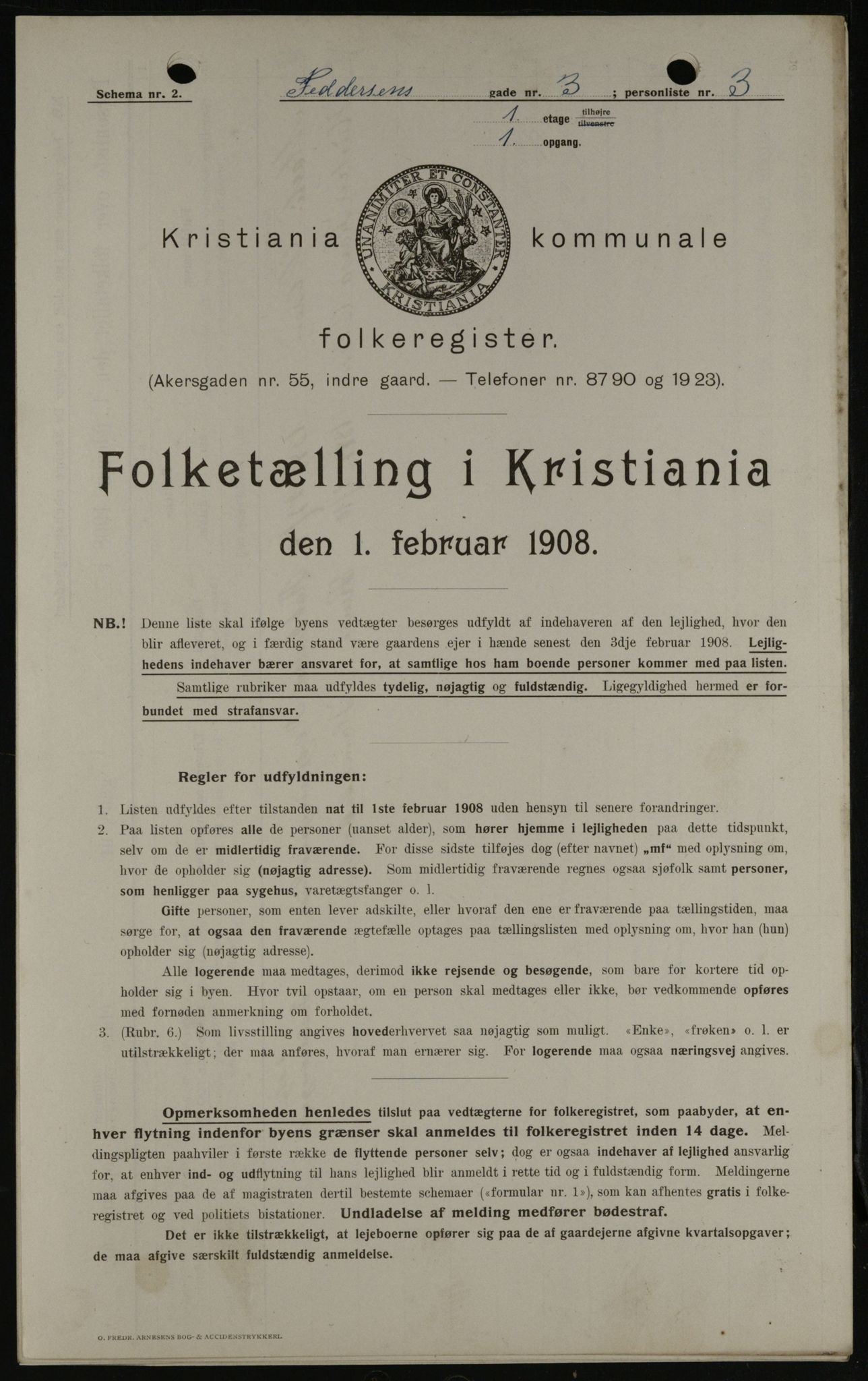 OBA, Kommunal folketelling 1.2.1908 for Kristiania kjøpstad, 1908, s. 21833