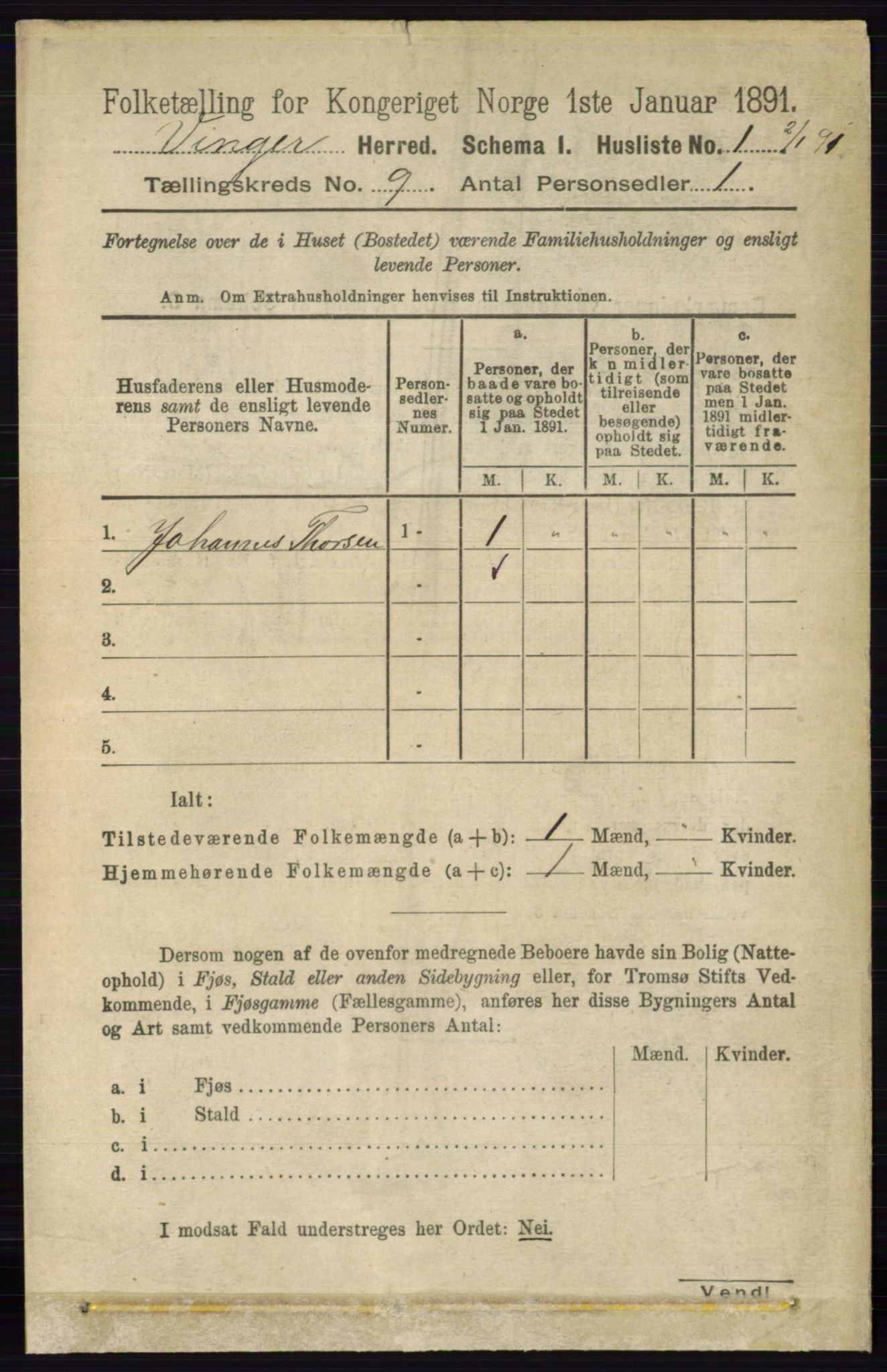 RA, Folketelling 1891 for 0421 Vinger herred, 1891, s. 4283