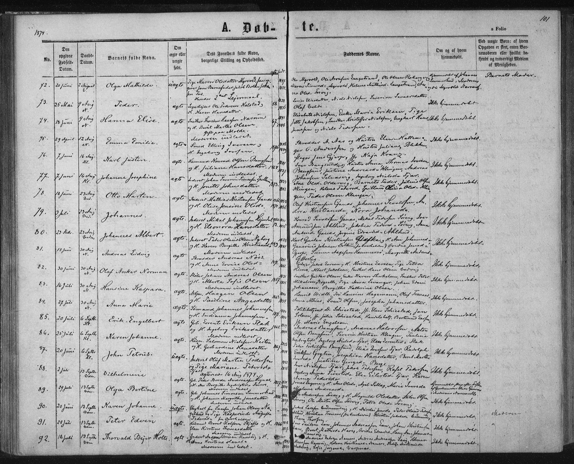 Ministerialprotokoller, klokkerbøker og fødselsregistre - Nord-Trøndelag, AV/SAT-A-1458/768/L0570: Ministerialbok nr. 768A05, 1865-1874, s. 101