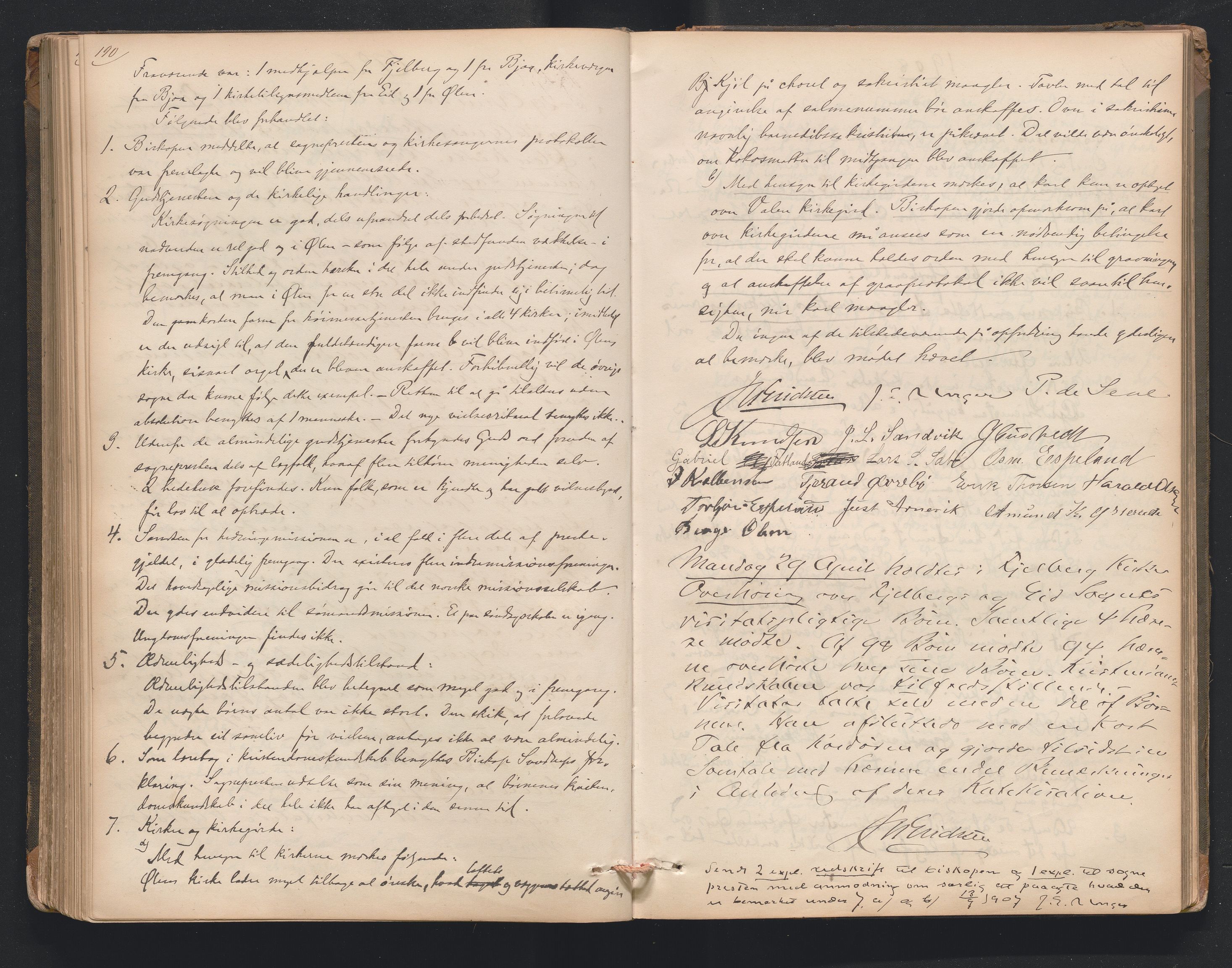 Nordre Sunnhordland prosti, AV/SAB-A-99912/F/L0001: Visitasprotokoll , 1860-1959, s. 190
