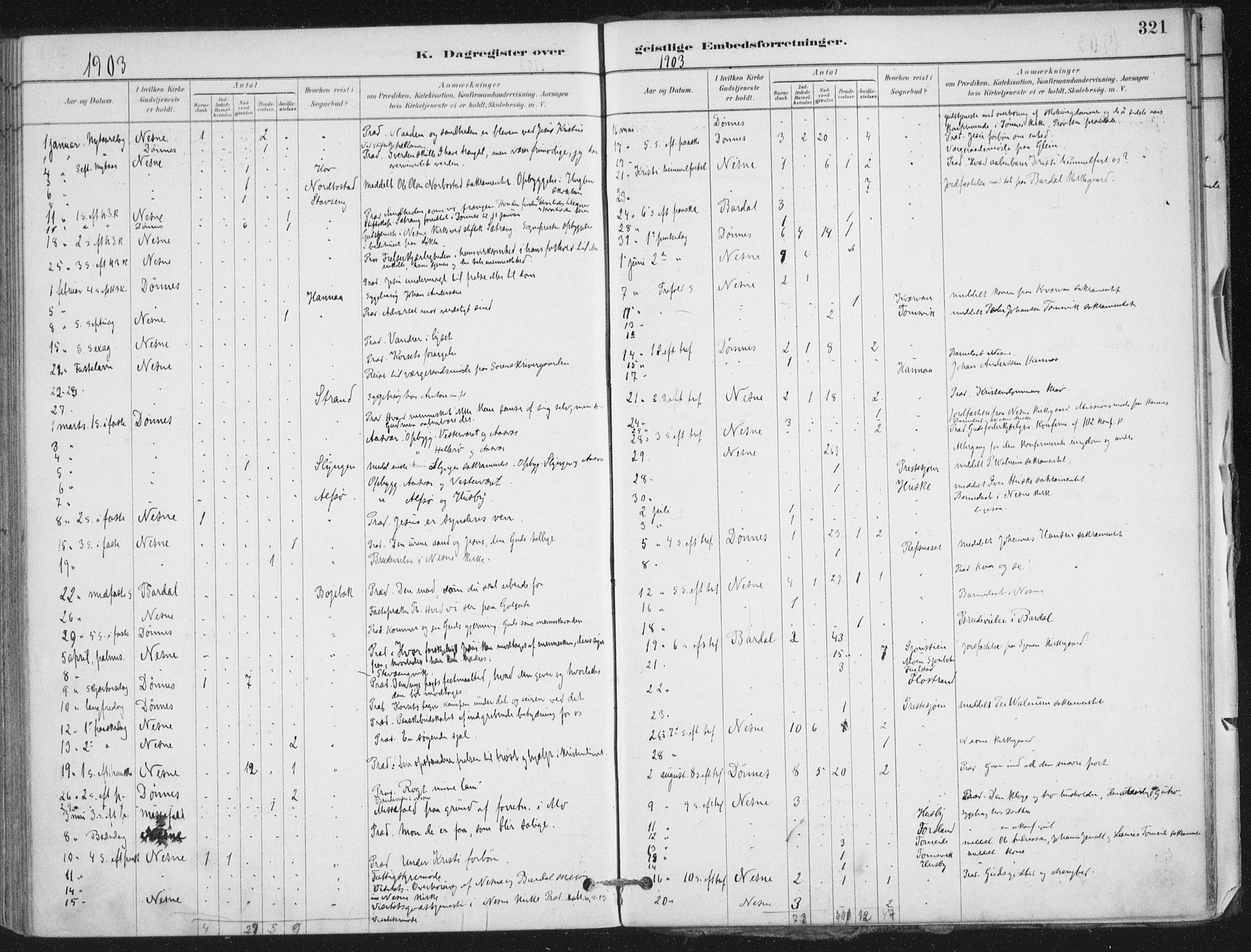 Ministerialprotokoller, klokkerbøker og fødselsregistre - Nordland, SAT/A-1459/838/L0553: Ministerialbok nr. 838A11, 1880-1910, s. 321