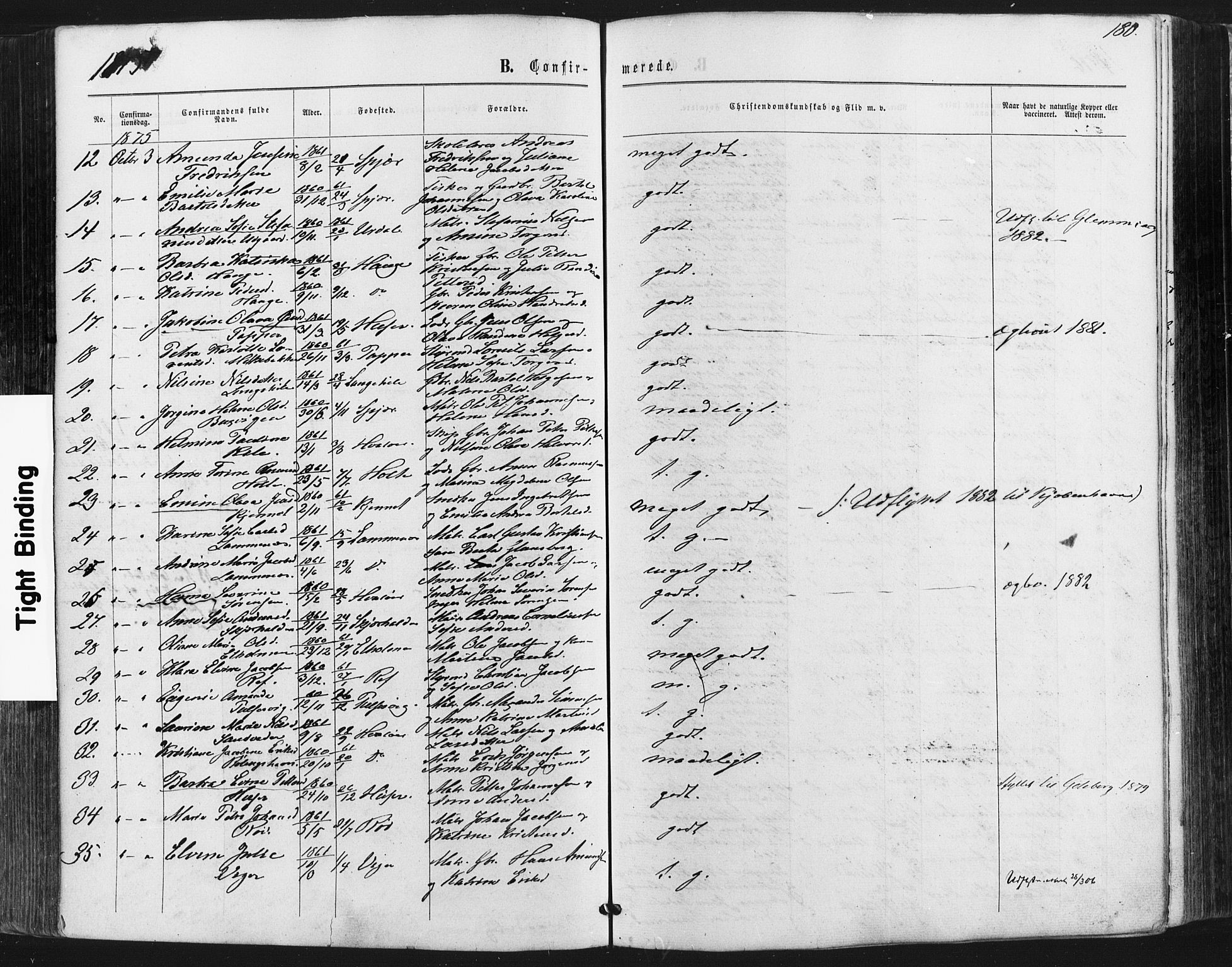 Hvaler prestekontor Kirkebøker, AV/SAO-A-2001/F/Fa/L0007: Ministerialbok nr. I 7, 1864-1878, s. 180