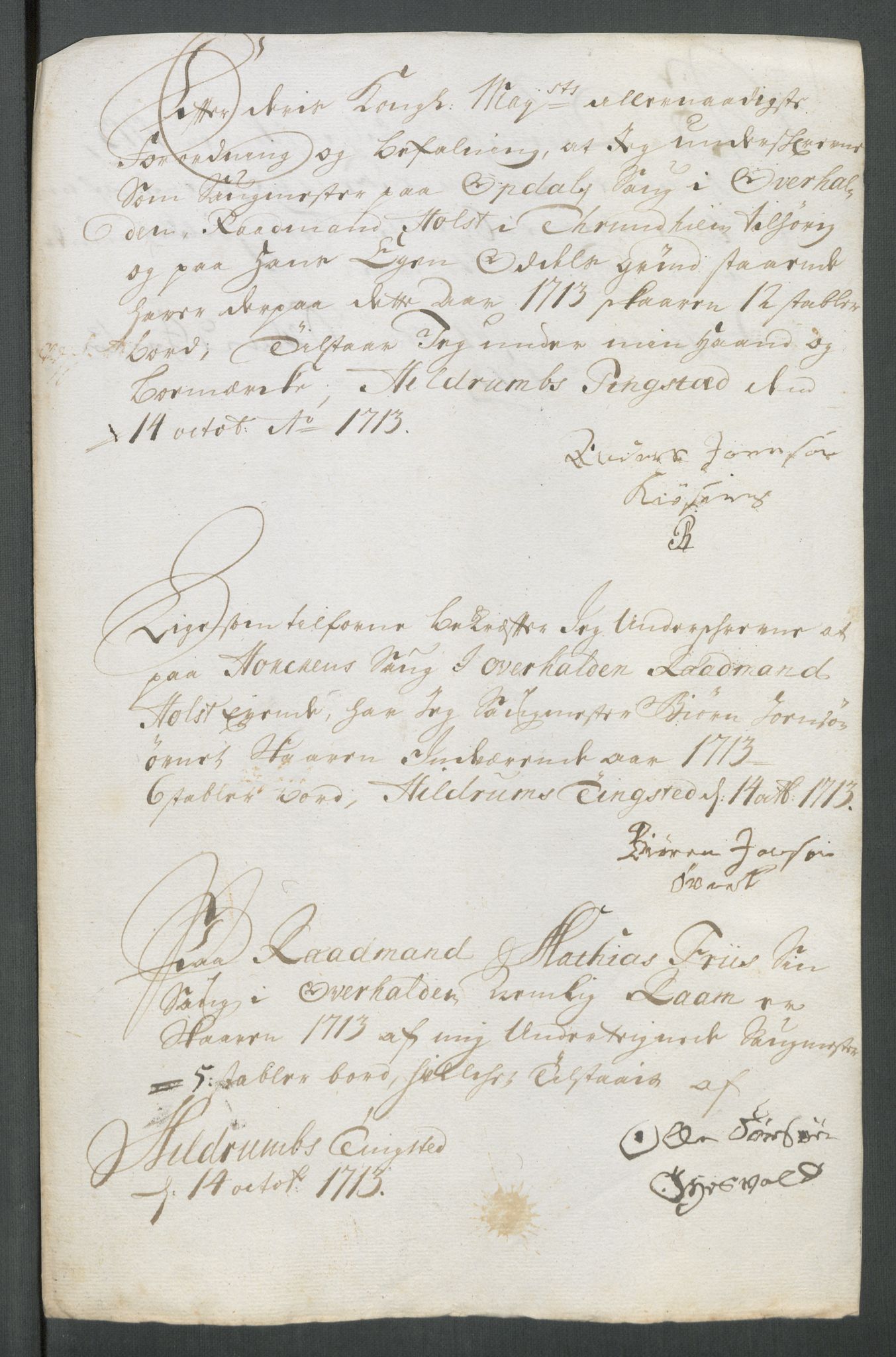 Rentekammeret inntil 1814, Reviderte regnskaper, Fogderegnskap, AV/RA-EA-4092/R64/L4434: Fogderegnskap Namdal, 1713, s. 122