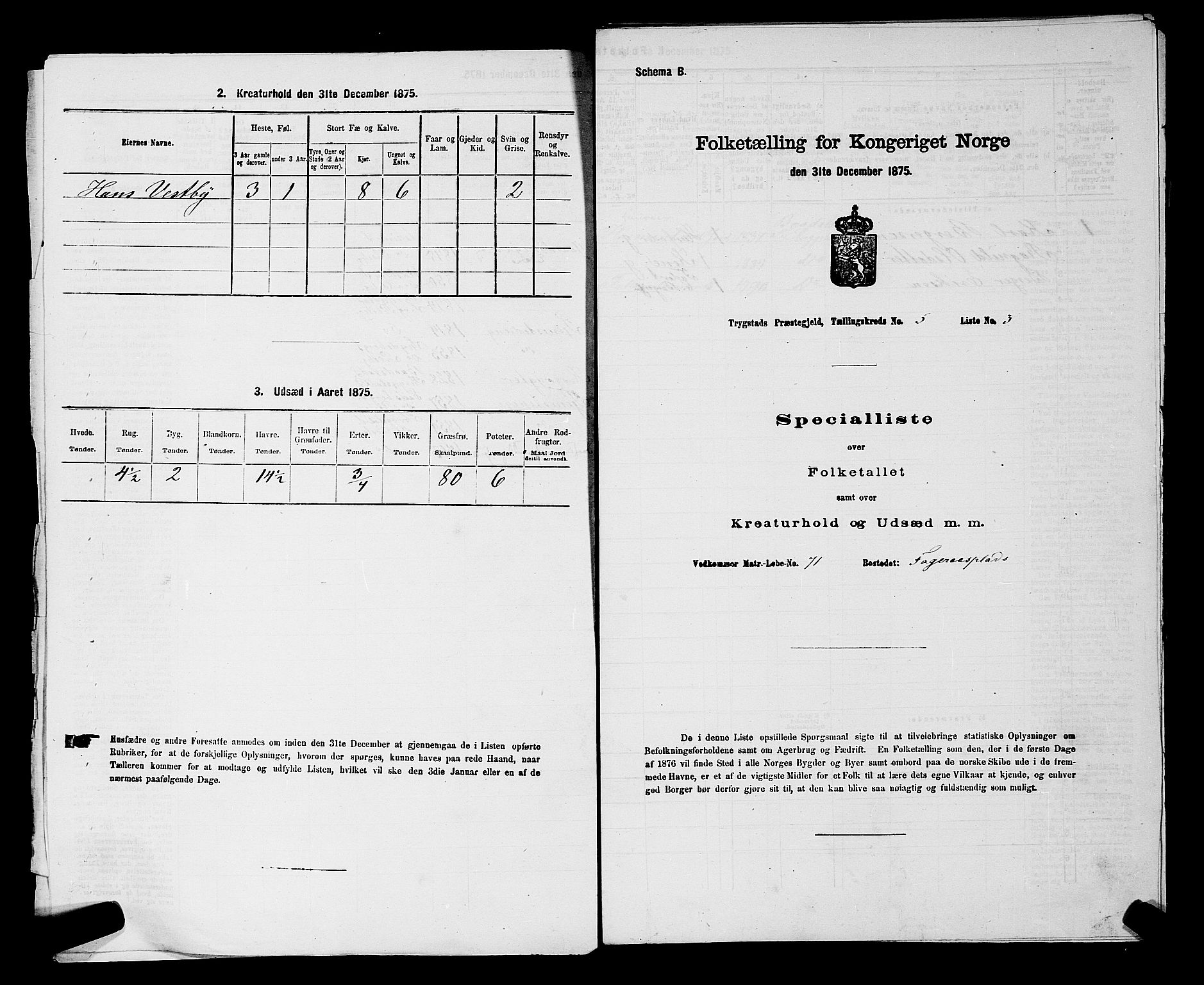 RA, Folketelling 1875 for 0122P Trøgstad prestegjeld, 1875, s. 503