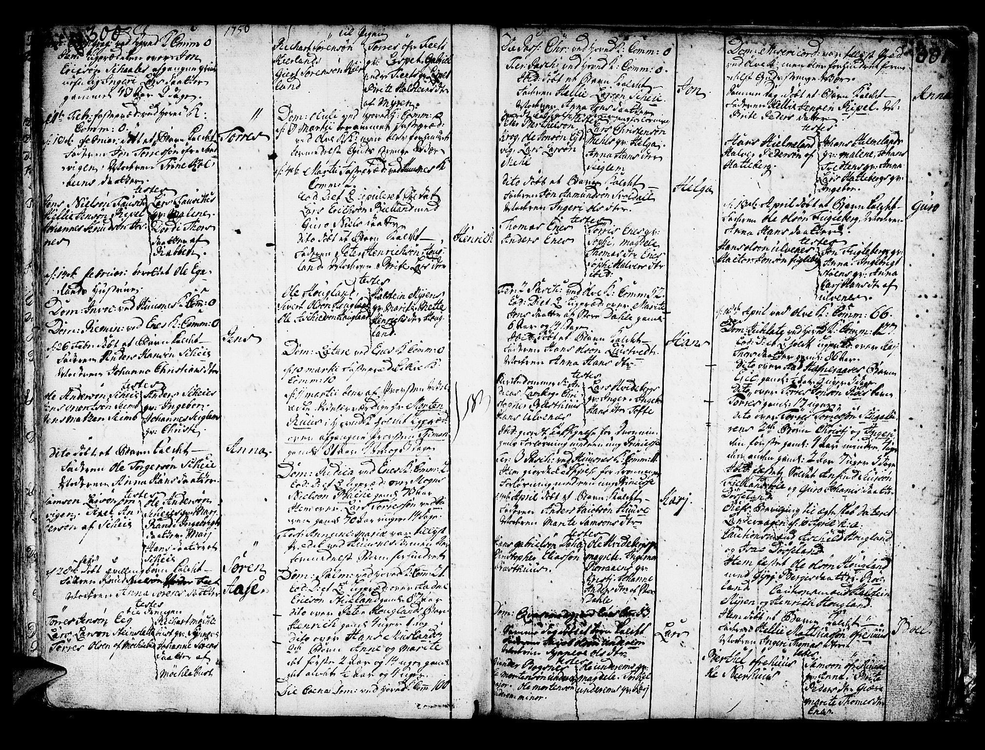 Kvinnherad sokneprestembete, AV/SAB-A-76401/H/Haa: Ministerialbok nr. A 2, 1710-1753, s. 300-301