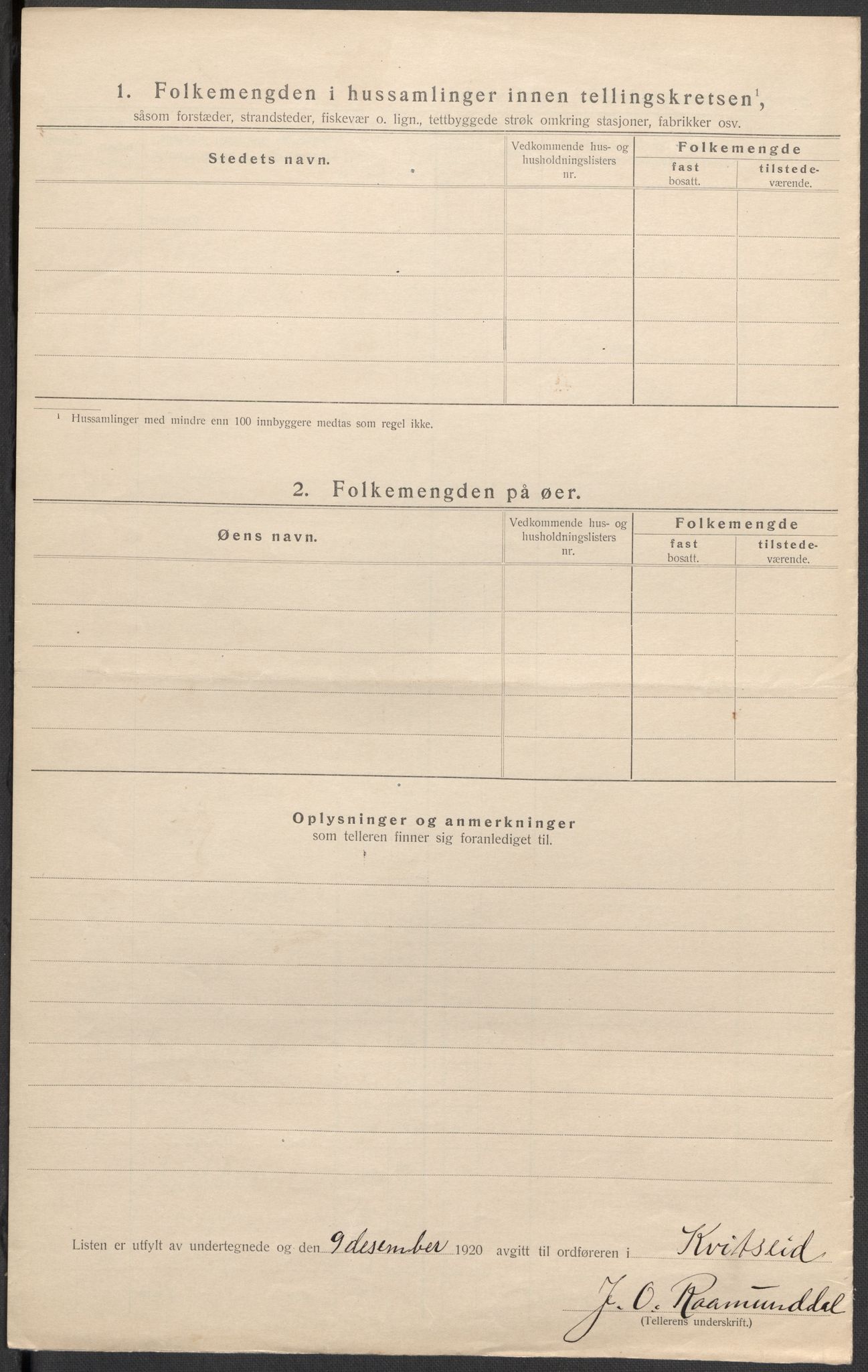 SAKO, Folketelling 1920 for 0829 Kviteseid herred, 1920, s. 39