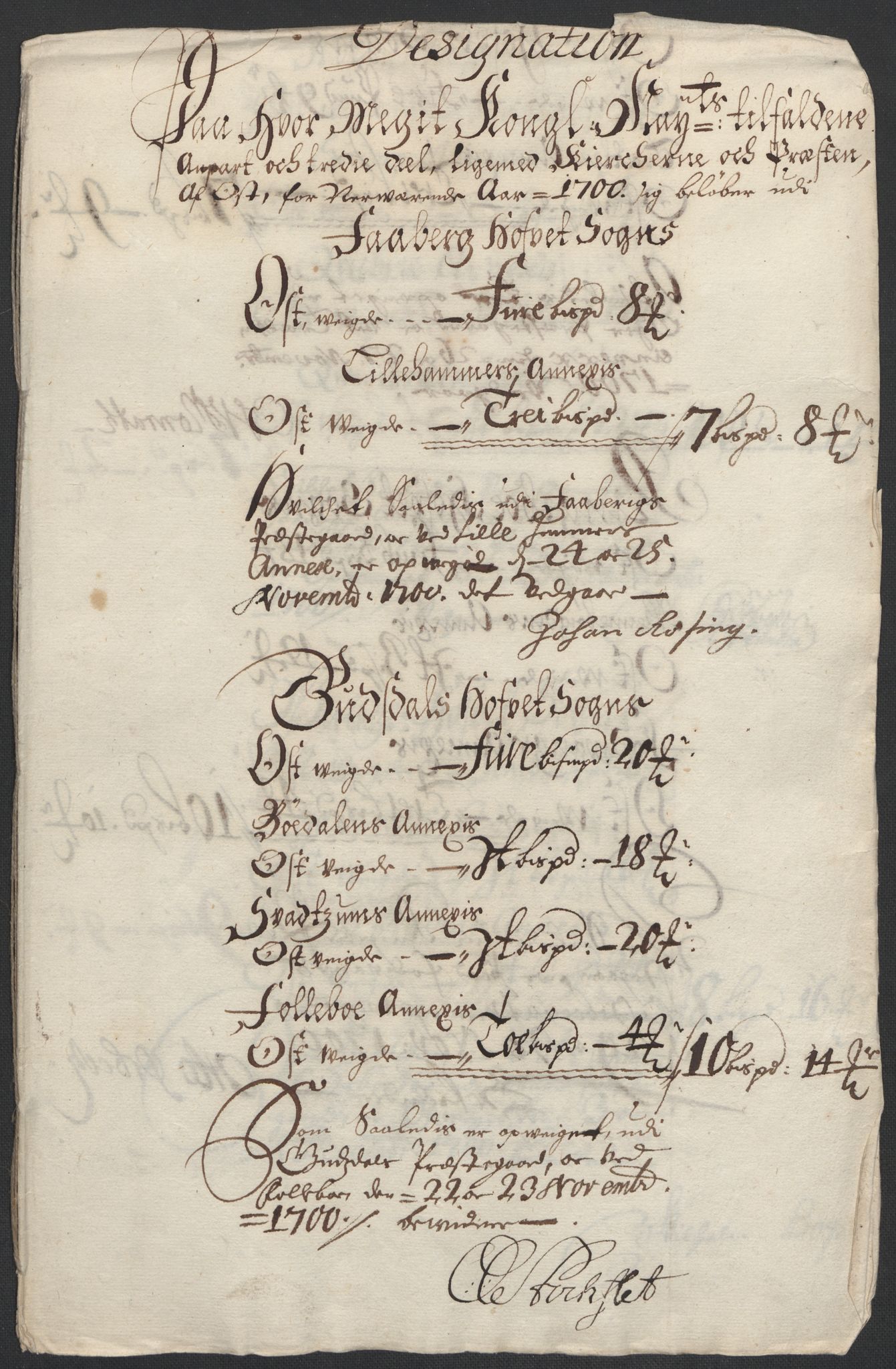 Rentekammeret inntil 1814, Reviderte regnskaper, Fogderegnskap, RA/EA-4092/R17/L1173: Fogderegnskap Gudbrandsdal, 1700, s. 124