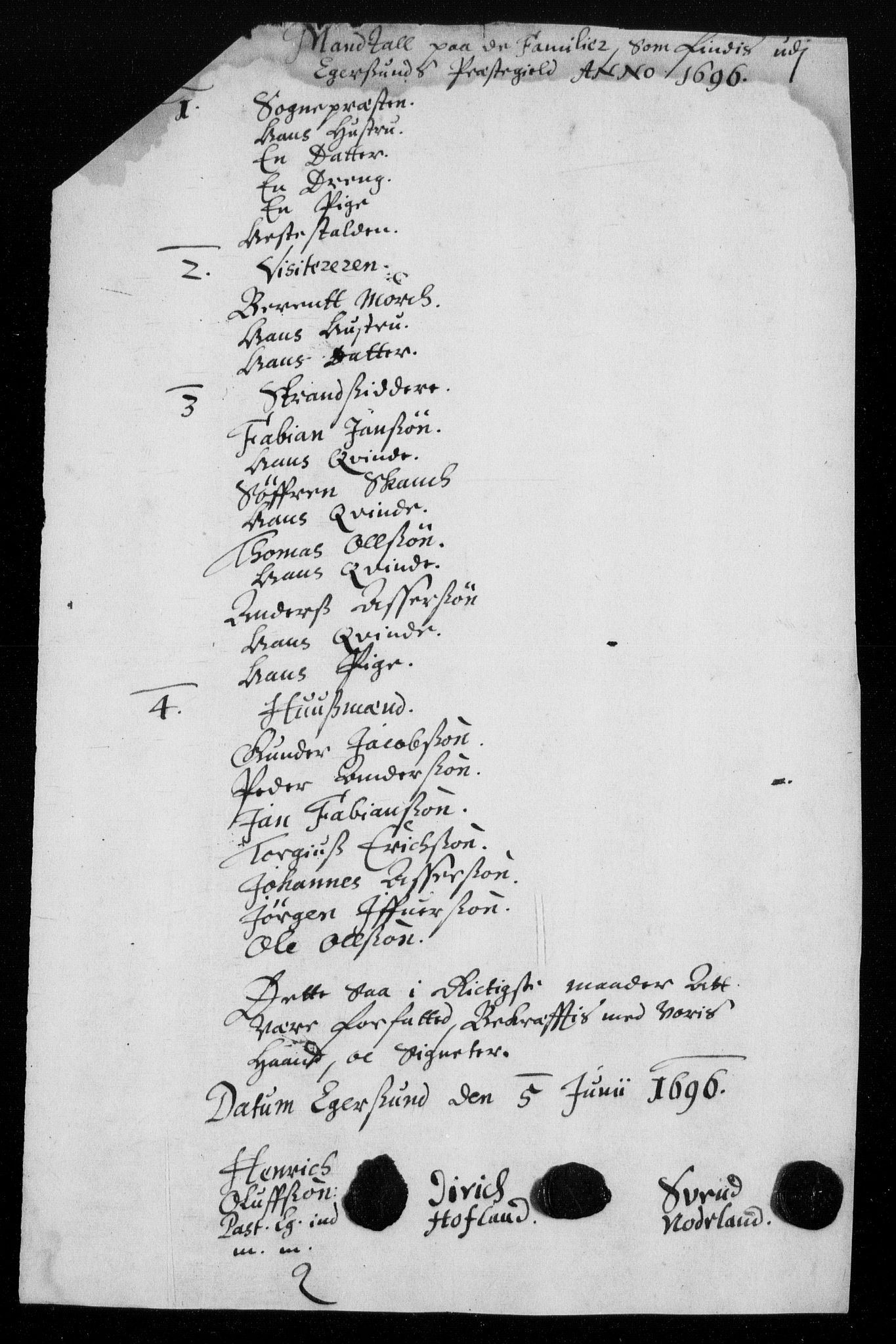Rentekammeret inntil 1814, Reviderte regnskaper, Fogderegnskap, AV/RA-EA-4092/R46/L2728: Fogderegnskap Jæren og Dalane, 1694-1696, s. 423