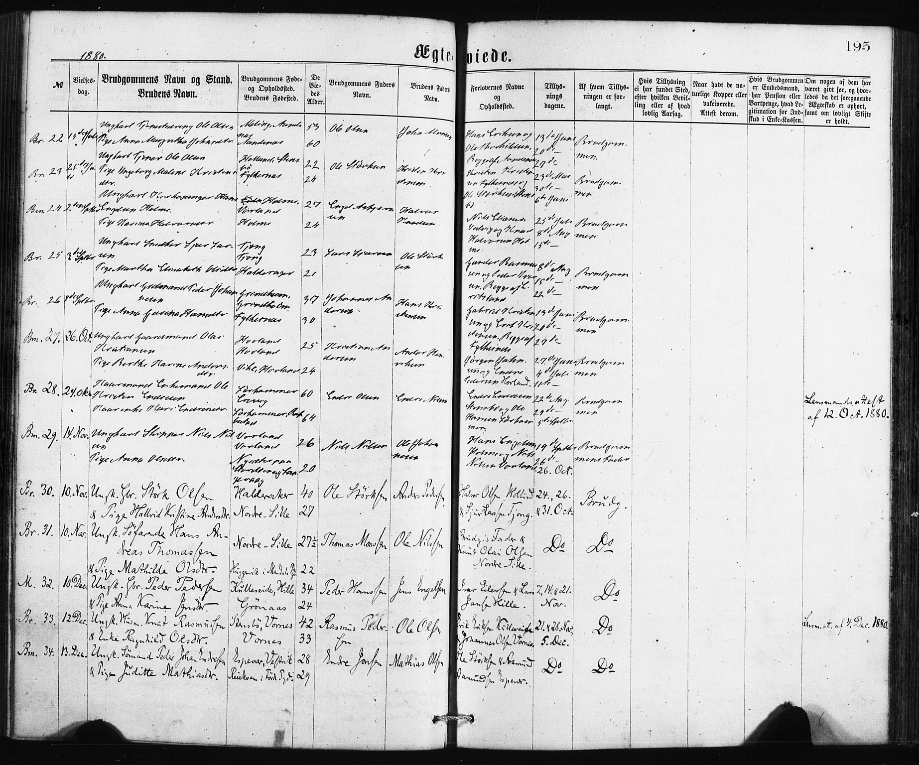 Finnås sokneprestembete, AV/SAB-A-99925/H/Ha/Haa/Haaa/L0009: Ministerialbok nr. A 9, 1873-1881, s. 195