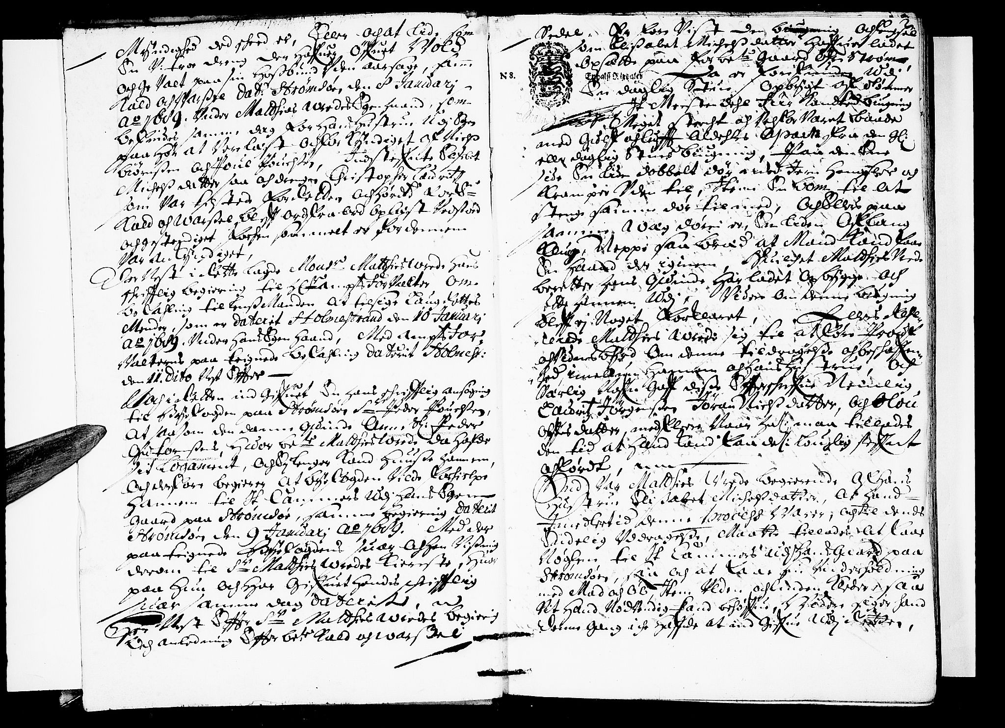 Nordre Jarlsberg sorenskriveri, SAKO/A-80/F/Fa/Faa/L0004: Tingbok, 1689, s. 2