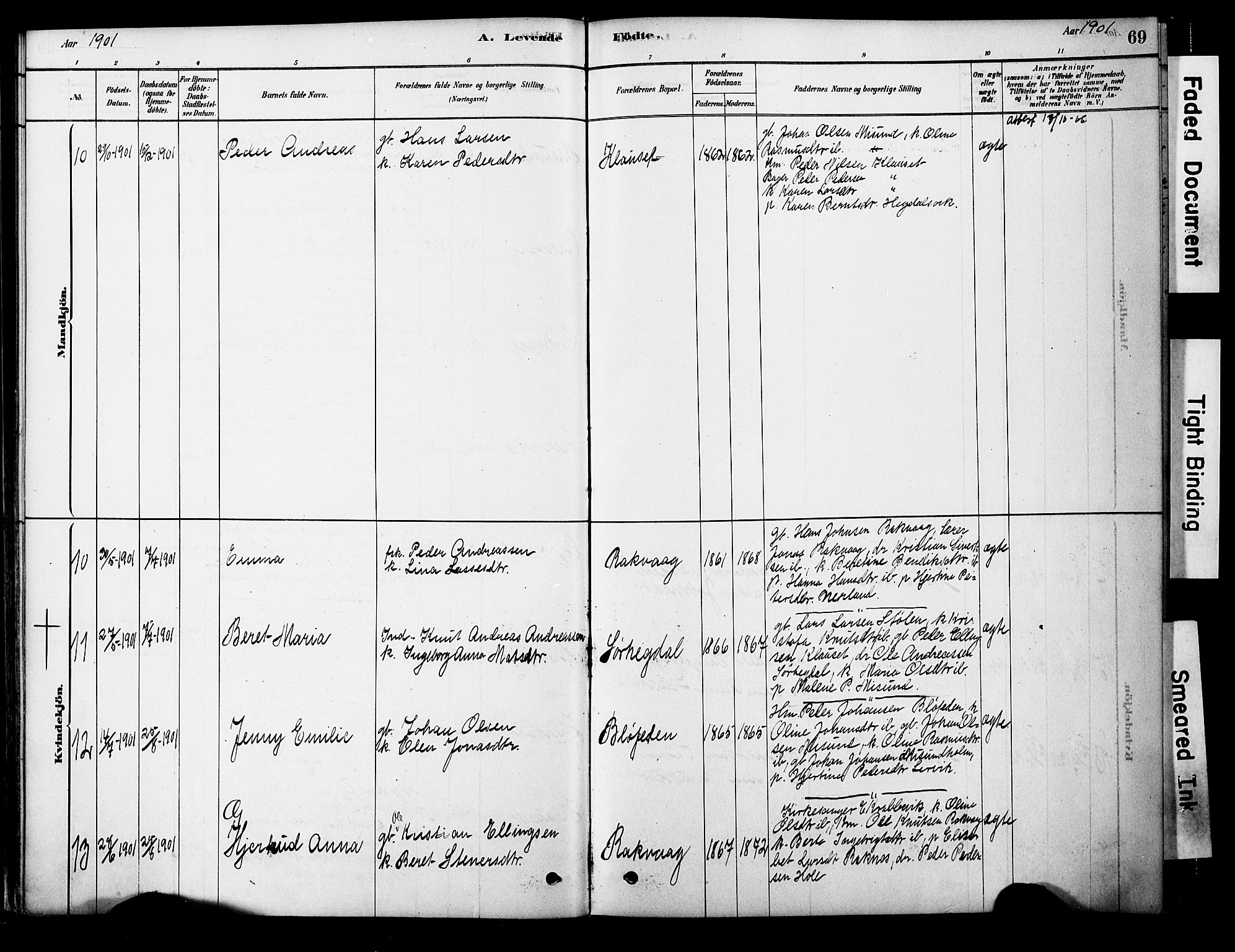 Ministerialprotokoller, klokkerbøker og fødselsregistre - Møre og Romsdal, AV/SAT-A-1454/563/L0736: Ministerialbok nr. 563A01, 1878-1903, s. 69