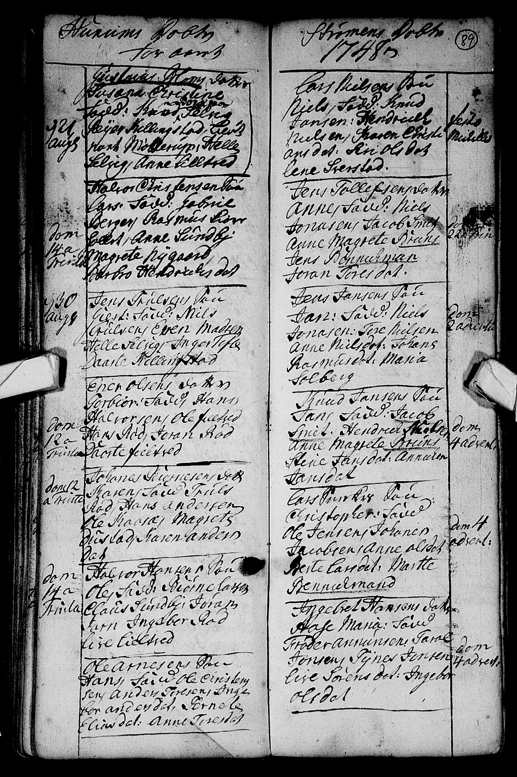 Hurum kirkebøker, AV/SAKO-A-229/F/Fa/L0002: Ministerialbok nr. 2, 1733-1757, s. 89