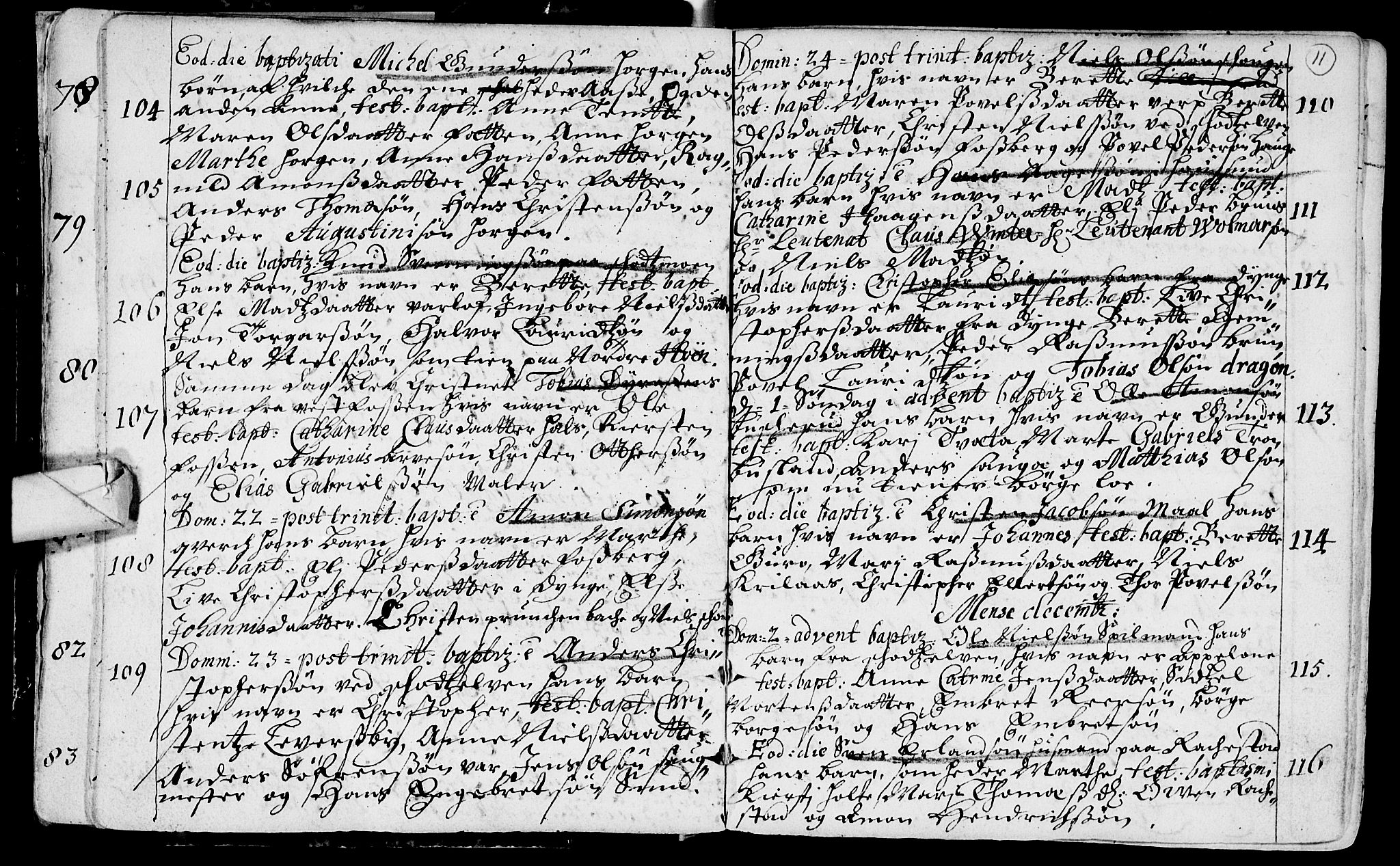 Eiker kirkebøker, AV/SAKO-A-4/F/Fa/L0002: Ministerialbok nr. I 2, 1705-1724, s. 11