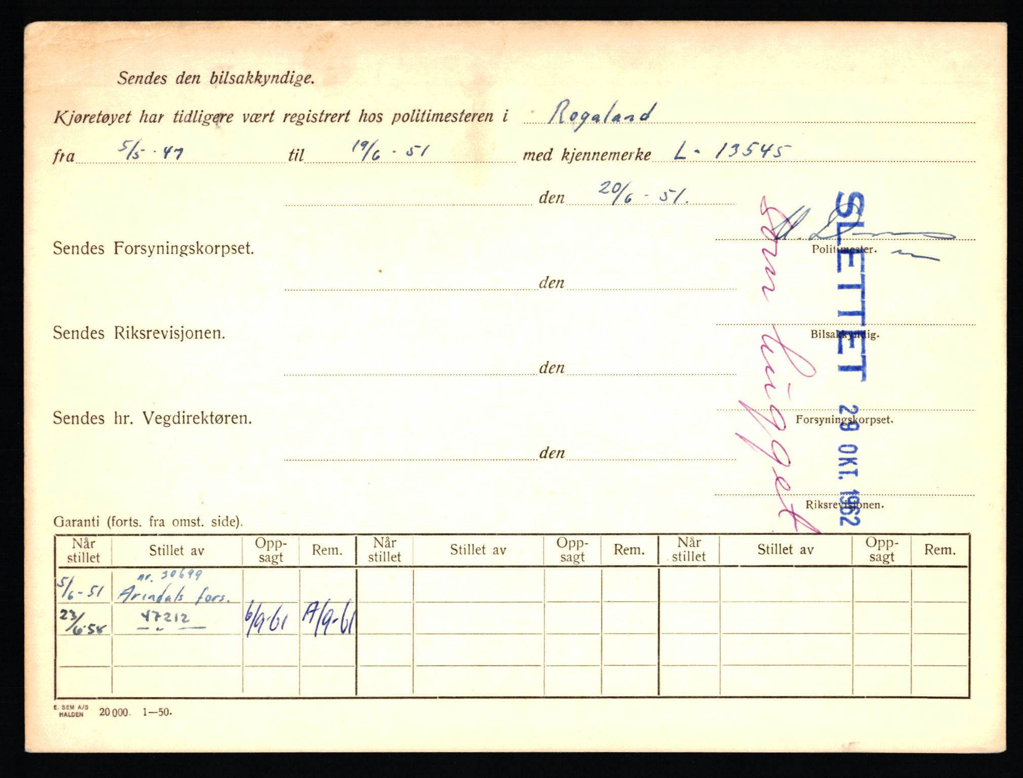 Stavanger trafikkstasjon, AV/SAST-A-101942/0/F/L0039: L-22300 - L-22799, 1930-1971, s. 22