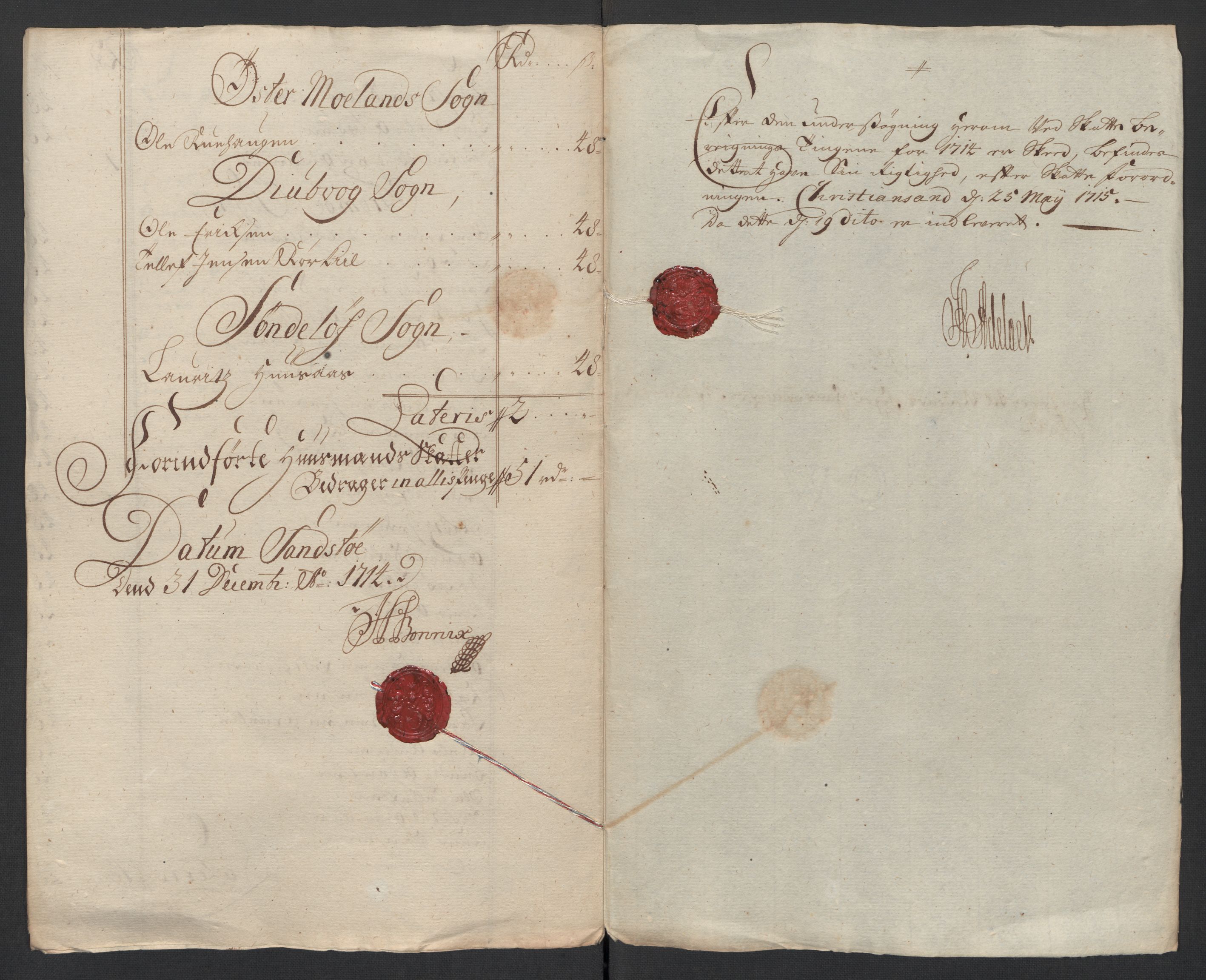 Rentekammeret inntil 1814, Reviderte regnskaper, Fogderegnskap, RA/EA-4092/R39/L2321: Fogderegnskap Nedenes, 1713-1714, s. 193