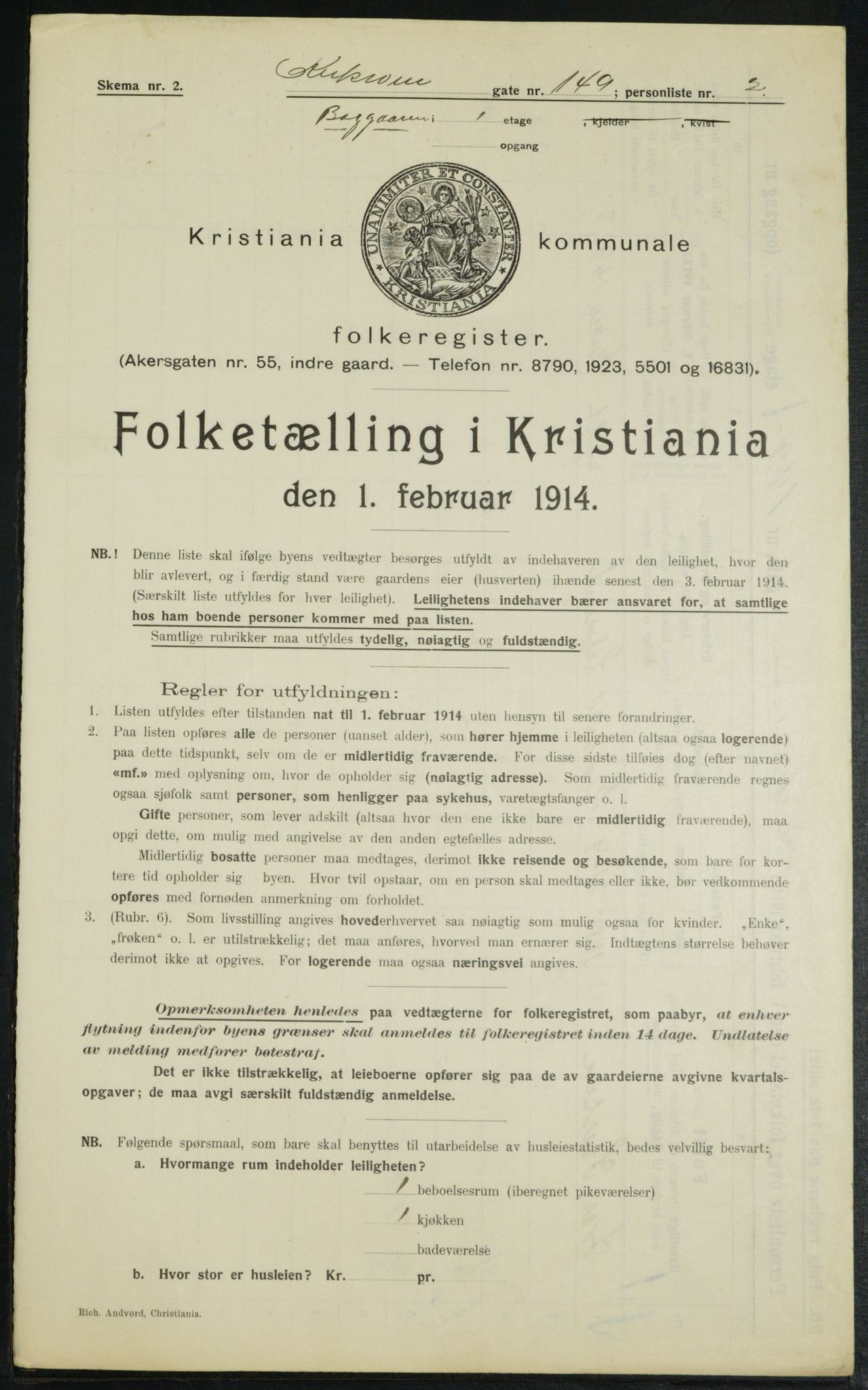 OBA, Kommunal folketelling 1.2.1914 for Kristiania, 1914, s. 51422