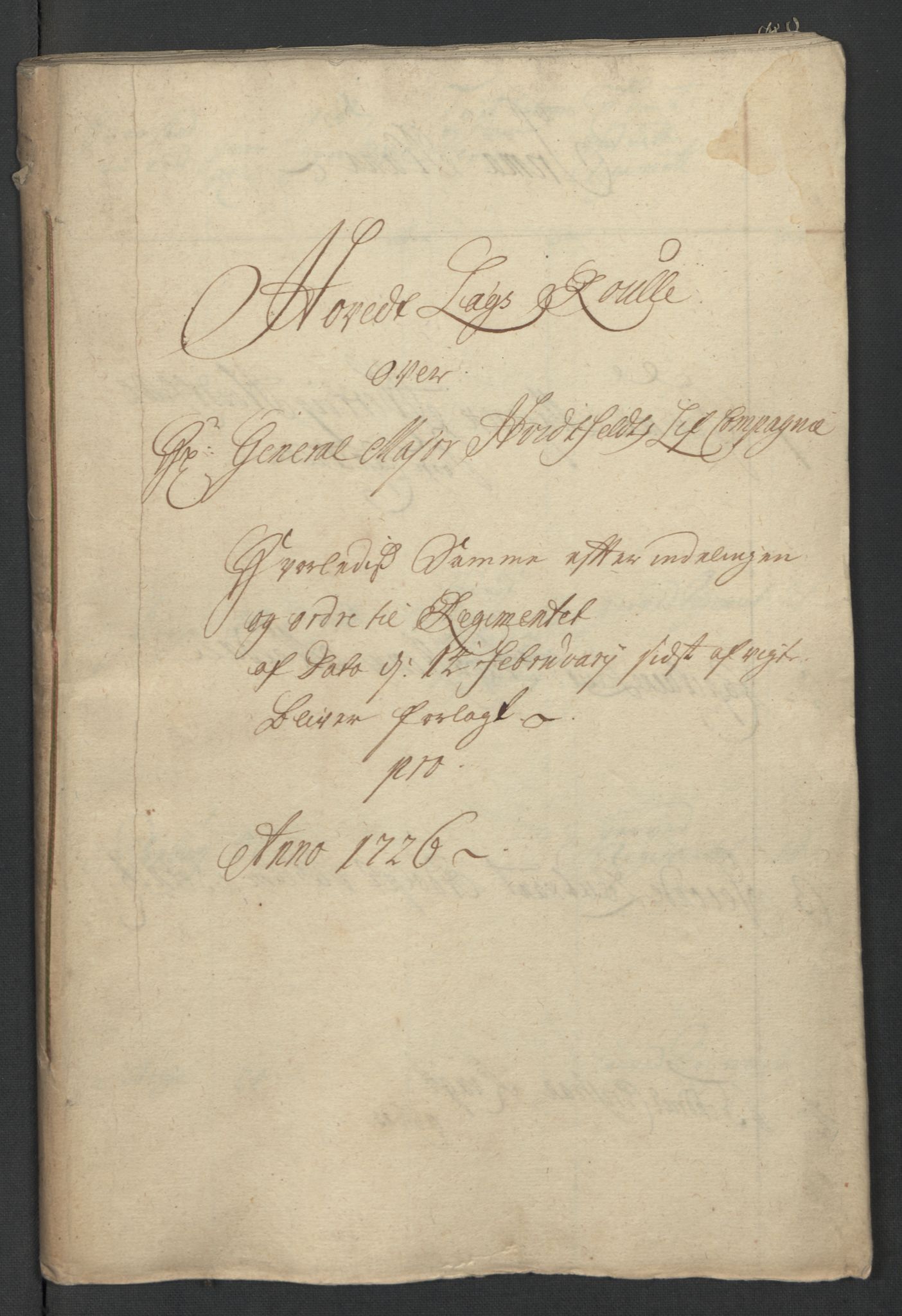 Rentekammeret inntil 1814, Realistisk ordnet avdeling, AV/RA-EA-4070/Ki/L0015: [S14]: Hovedlegdsruller, 1726, s. 627