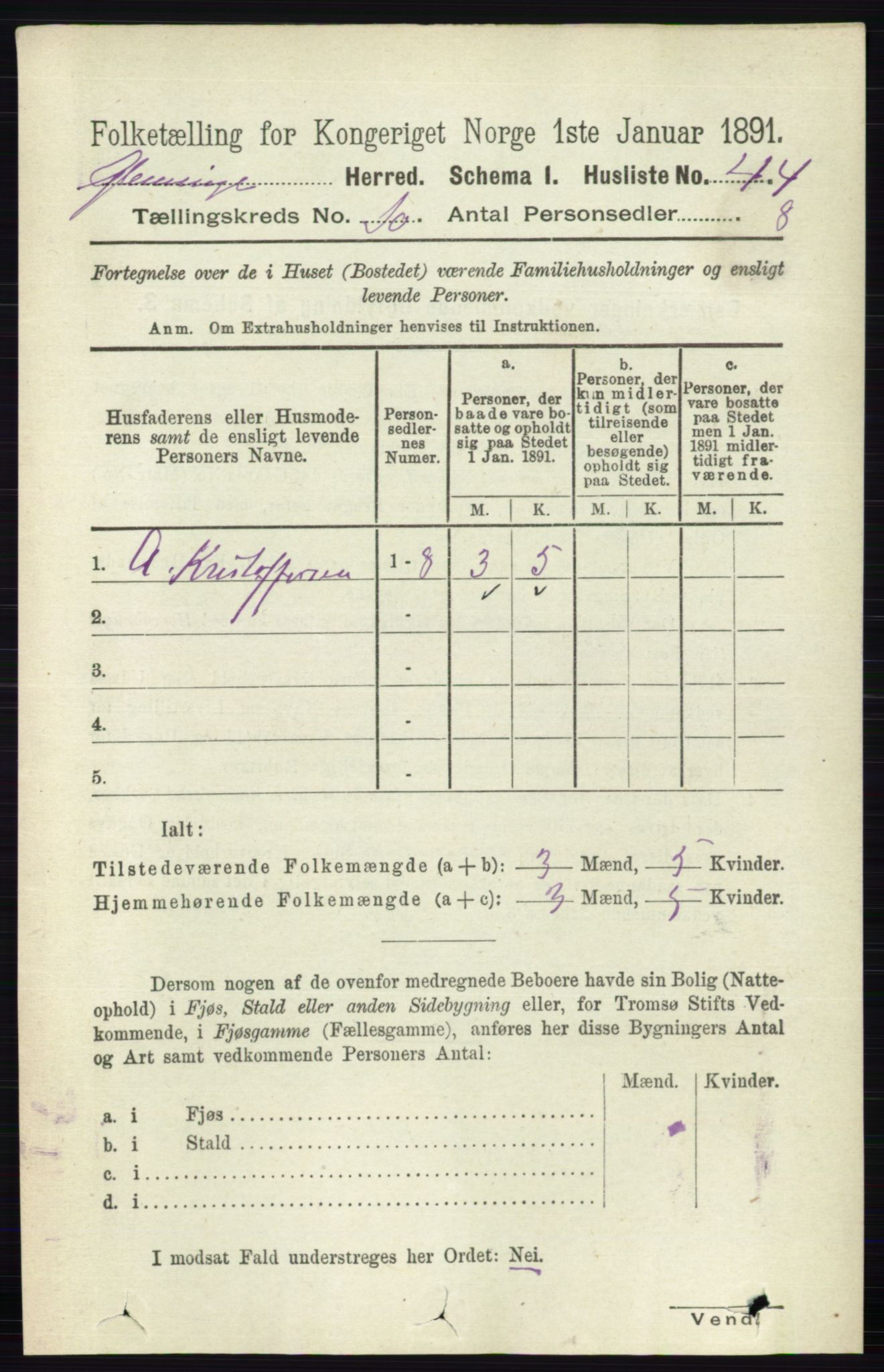 RA, Folketelling 1891 for 0132 Glemmen herred, 1891, s. 9944