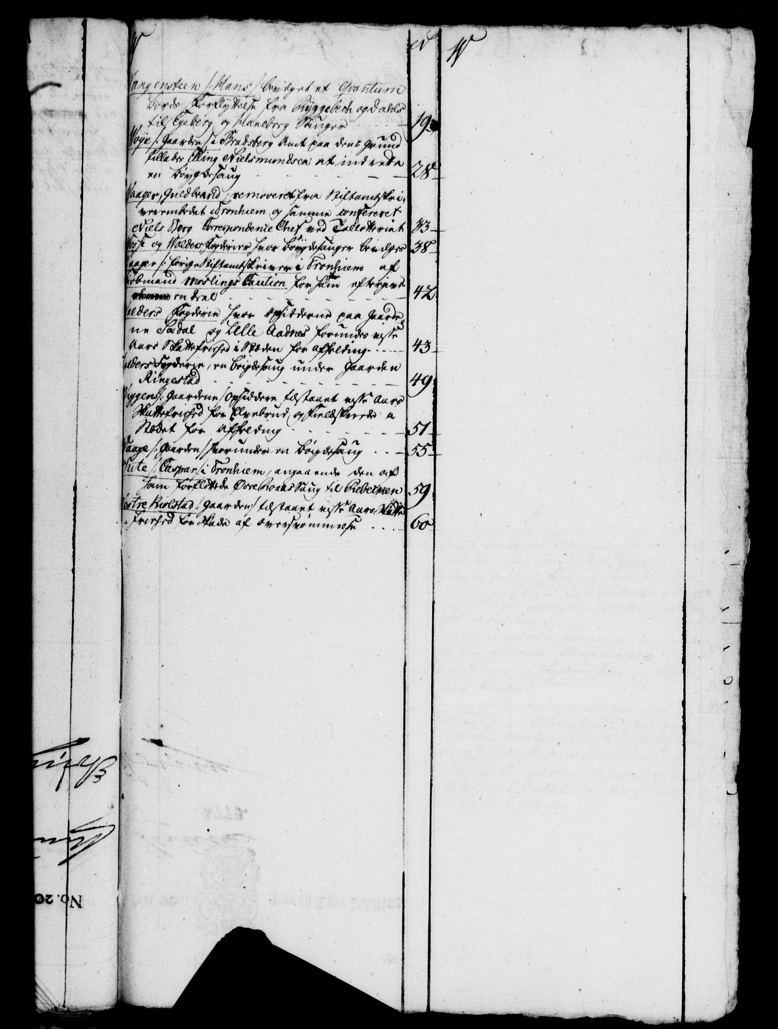 Rentekammeret, Kammerkanselliet, RA/EA-3111/G/Gf/Gfb/L0010: Register til norske relasjons- og resolusjonsprotokoller (merket RK 52.105), 1775-1780, s. 49