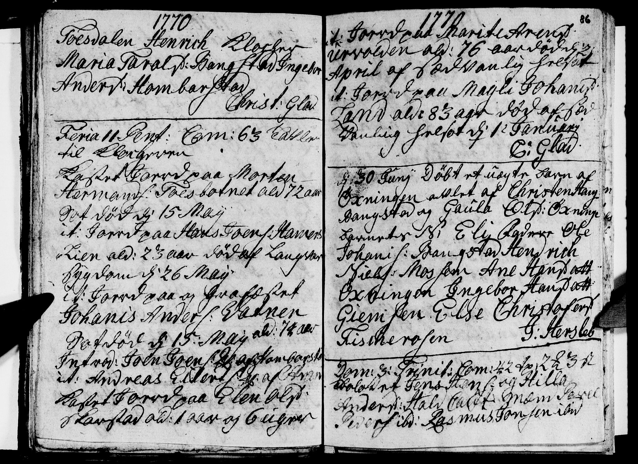 Ministerialprotokoller, klokkerbøker og fødselsregistre - Nordland, AV/SAT-A-1459/810/L0138: Ministerialbok nr. 810A02, 1763-1770, s. 86