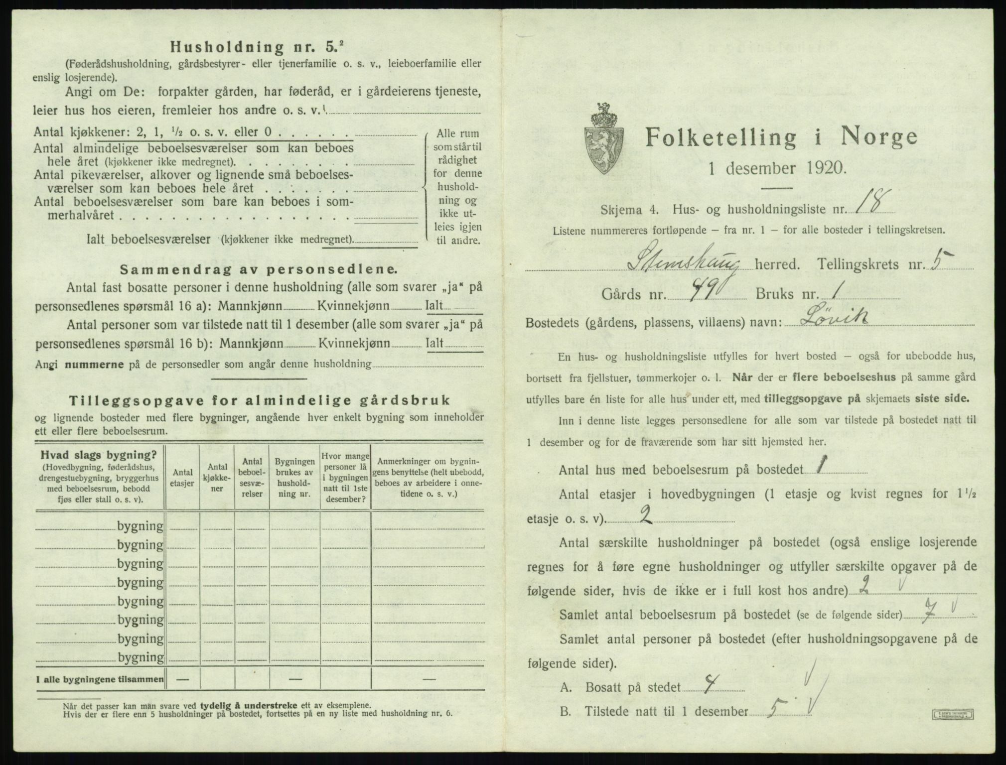 SAT, Folketelling 1920 for 1568 Stemshaug herred, 1920, s. 316