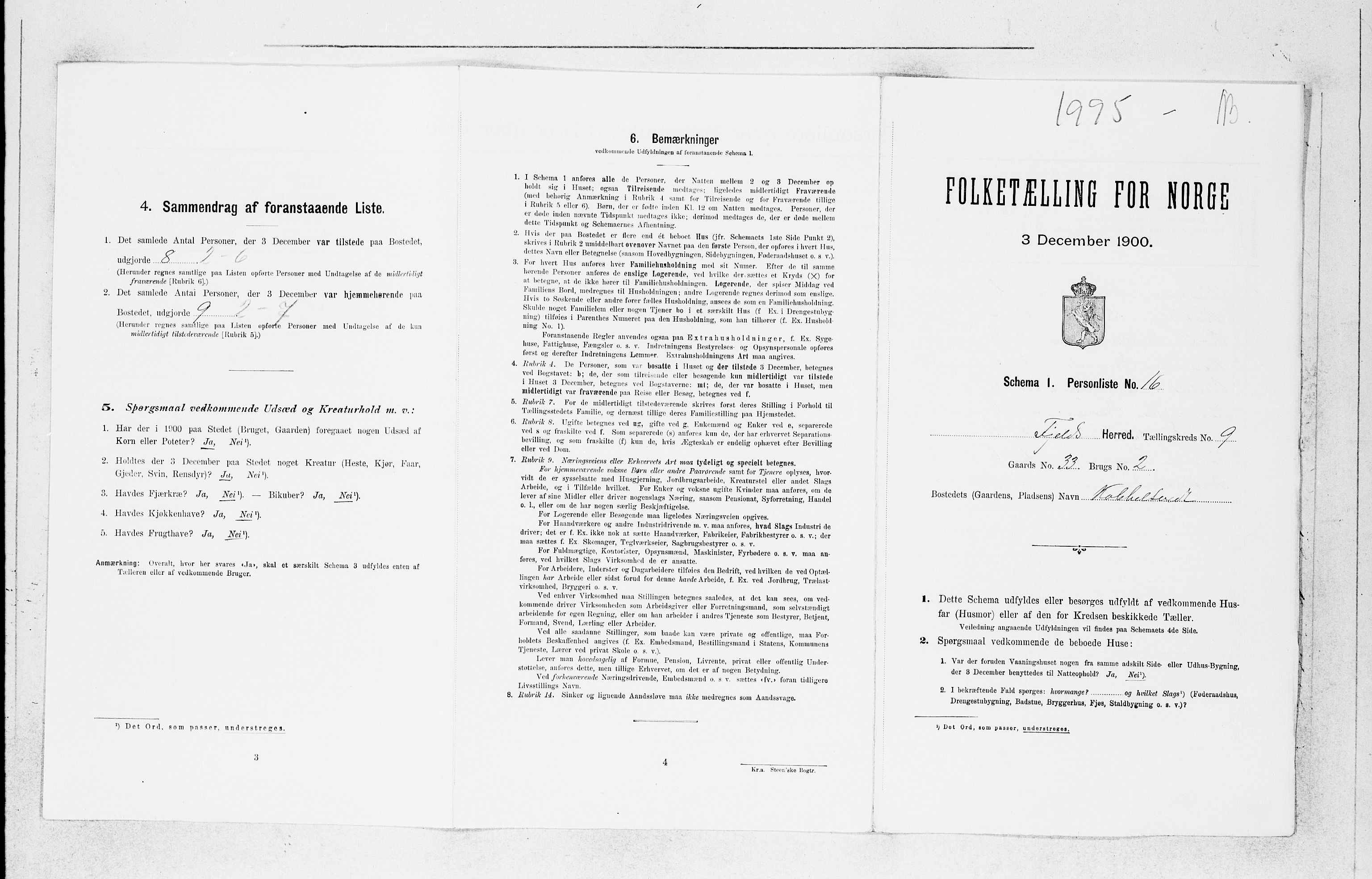 SAB, Folketelling 1900 for 1246 Fjell herred, 1900, s. 1011