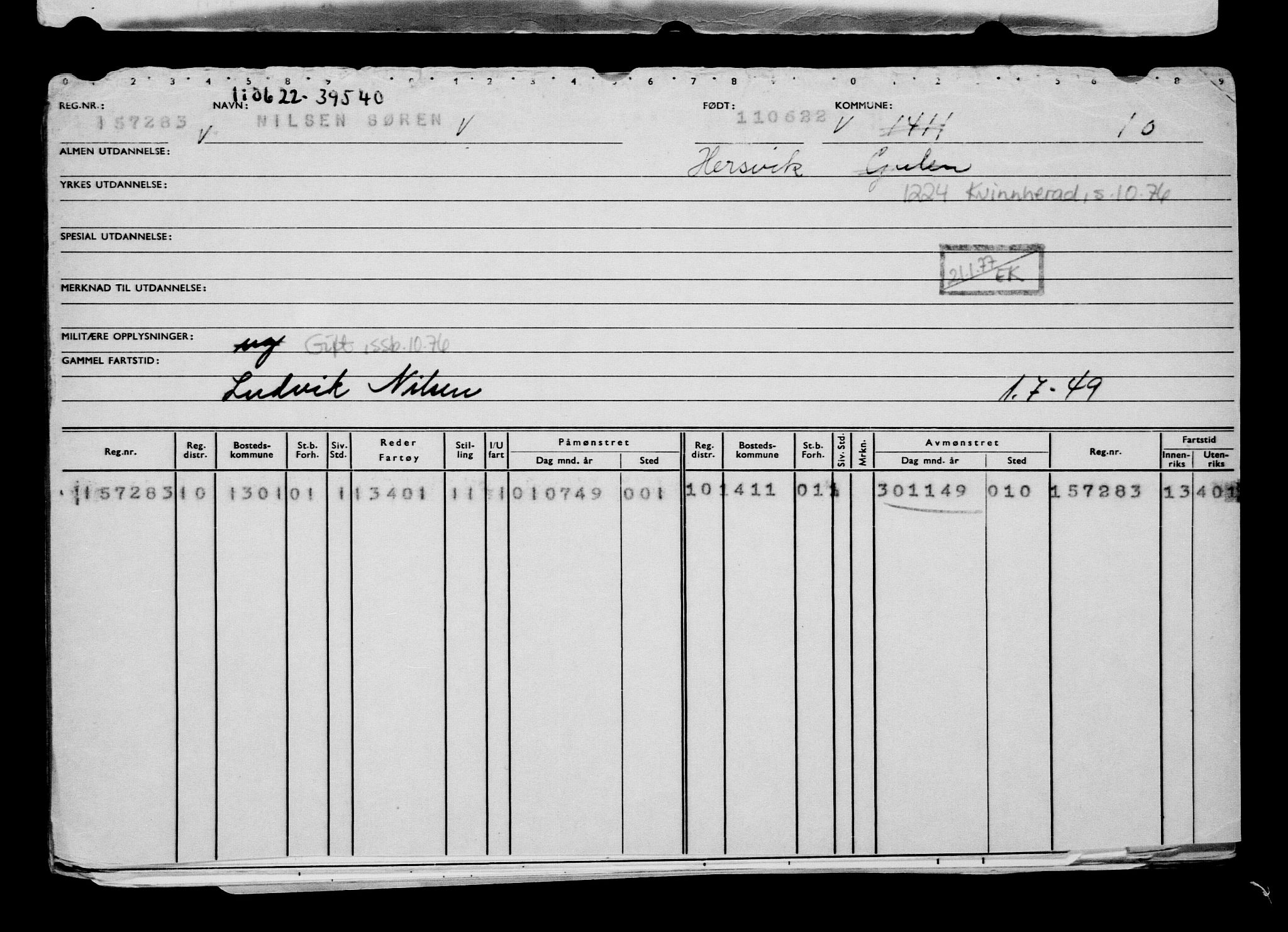 Direktoratet for sjømenn, AV/RA-S-3545/G/Gb/L0207: Hovedkort, 1922, s. 439