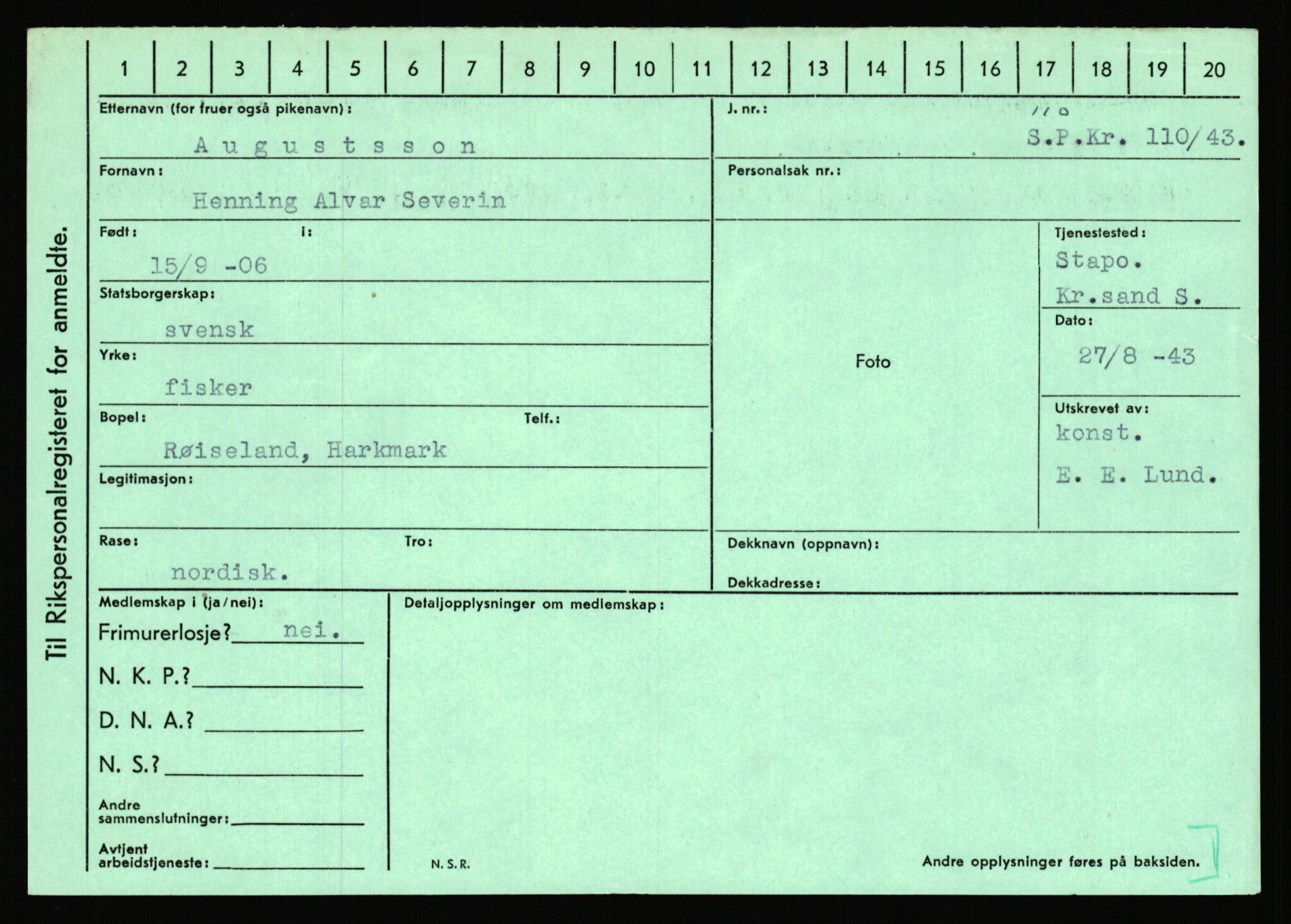 Statspolitiet - Hovedkontoret / Osloavdelingen, AV/RA-S-1329/C/Ca/L0002: Arneberg - Brand, 1943-1945, s. 638