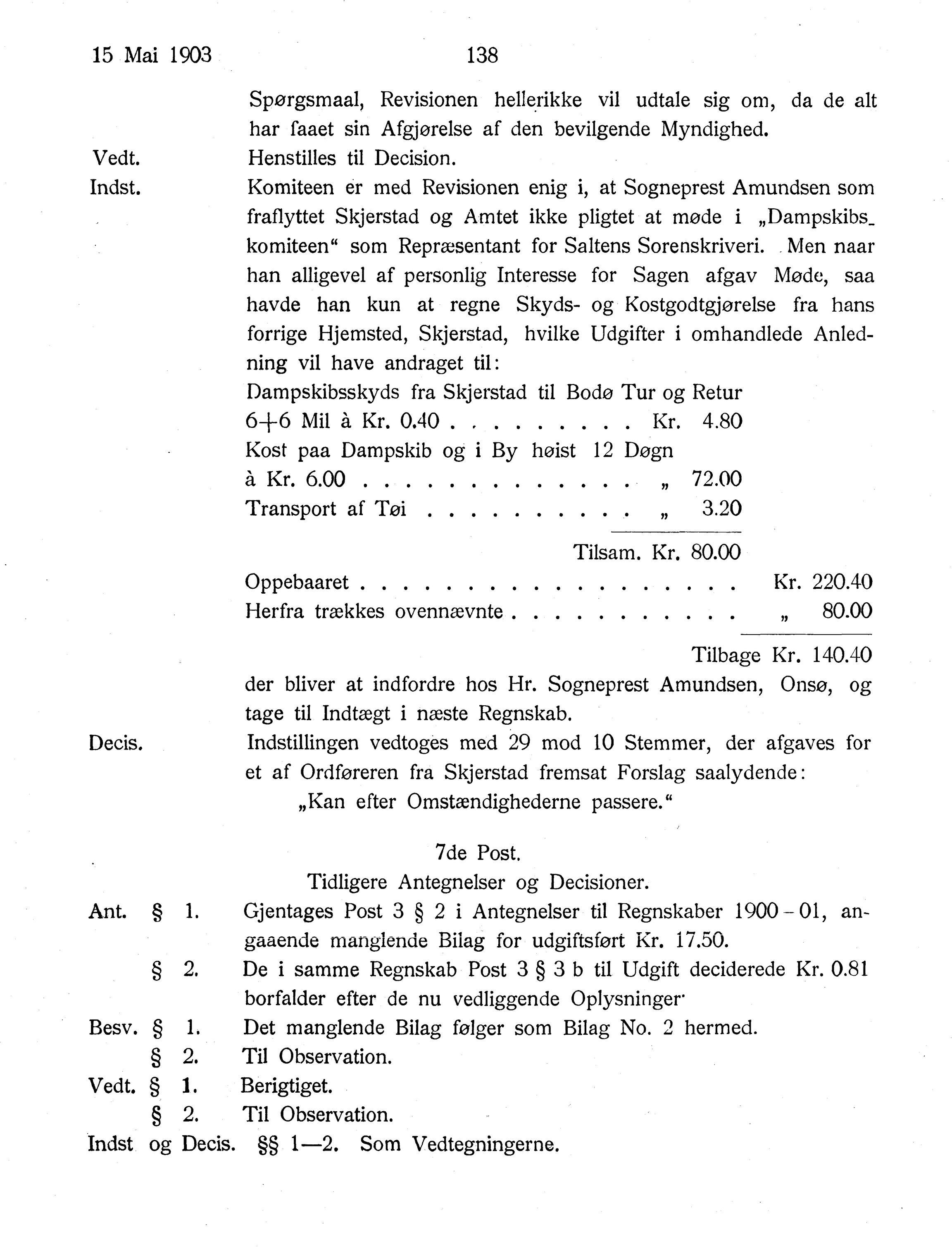 Nordland Fylkeskommune. Fylkestinget, AIN/NFK-17/176/A/Ac/L0026: Fylkestingsforhandlinger 1903, 1903