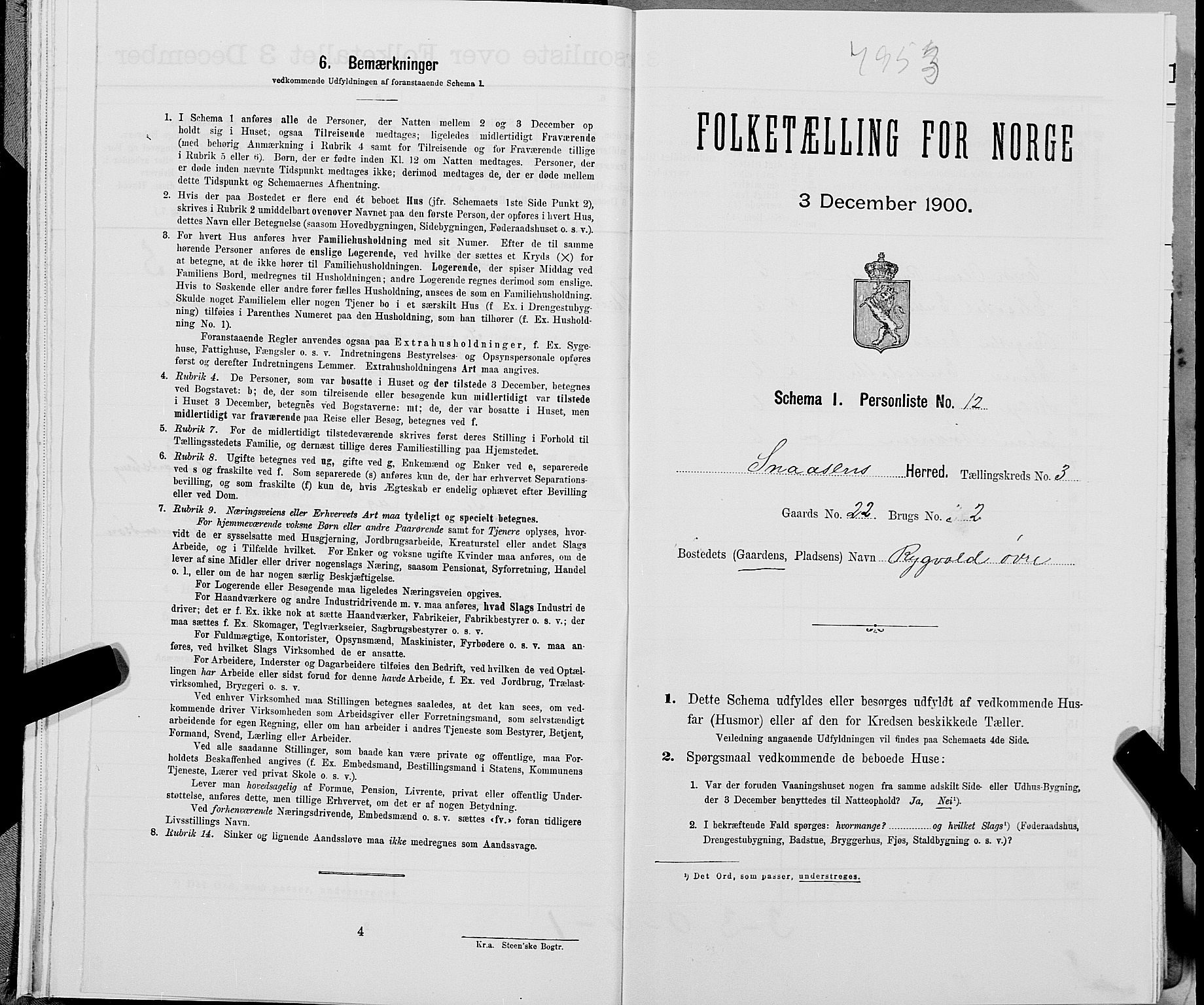 SAT, Folketelling 1900 for 1736 Snåsa herred, 1900, s. 600