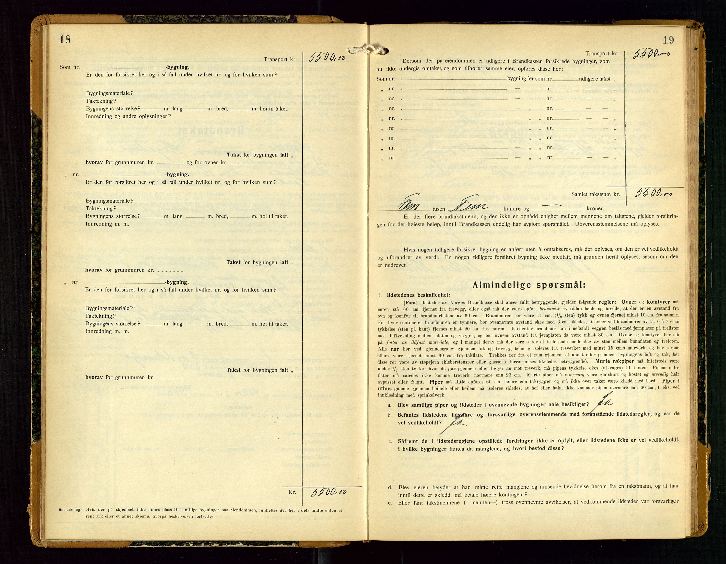 Sauda lensmannskontor, SAST/A-100177/Gob/L0003: Branntakstprotokoll - skjematakst, 1928-1936, s. 18-19