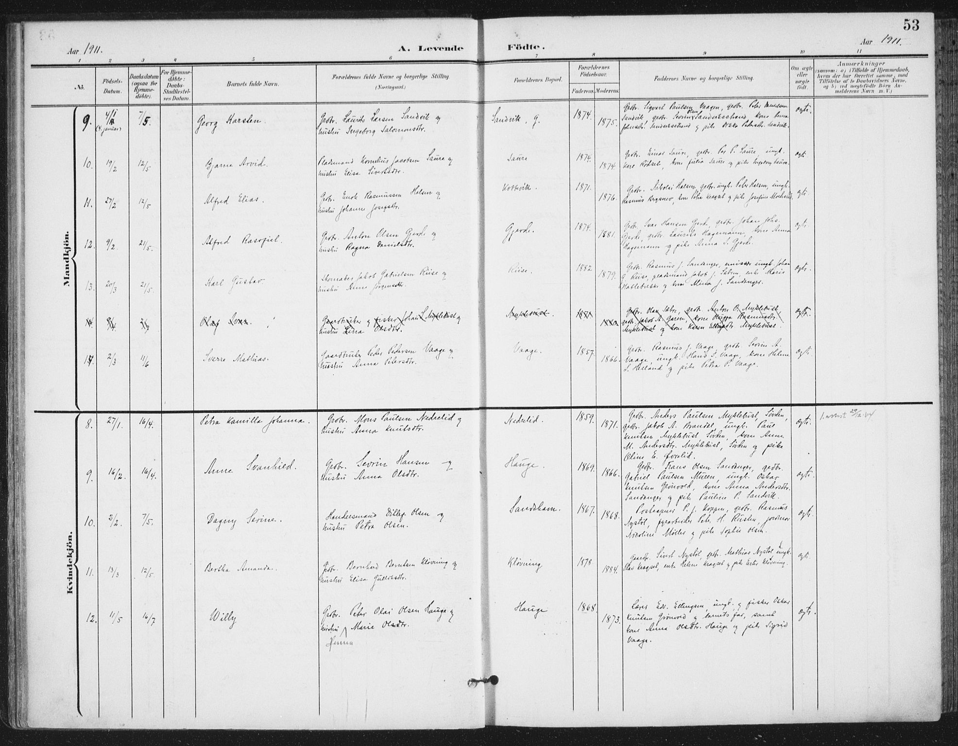 Ministerialprotokoller, klokkerbøker og fødselsregistre - Møre og Romsdal, AV/SAT-A-1454/503/L0038: Ministerialbok nr. 503A06, 1901-1917, s. 53