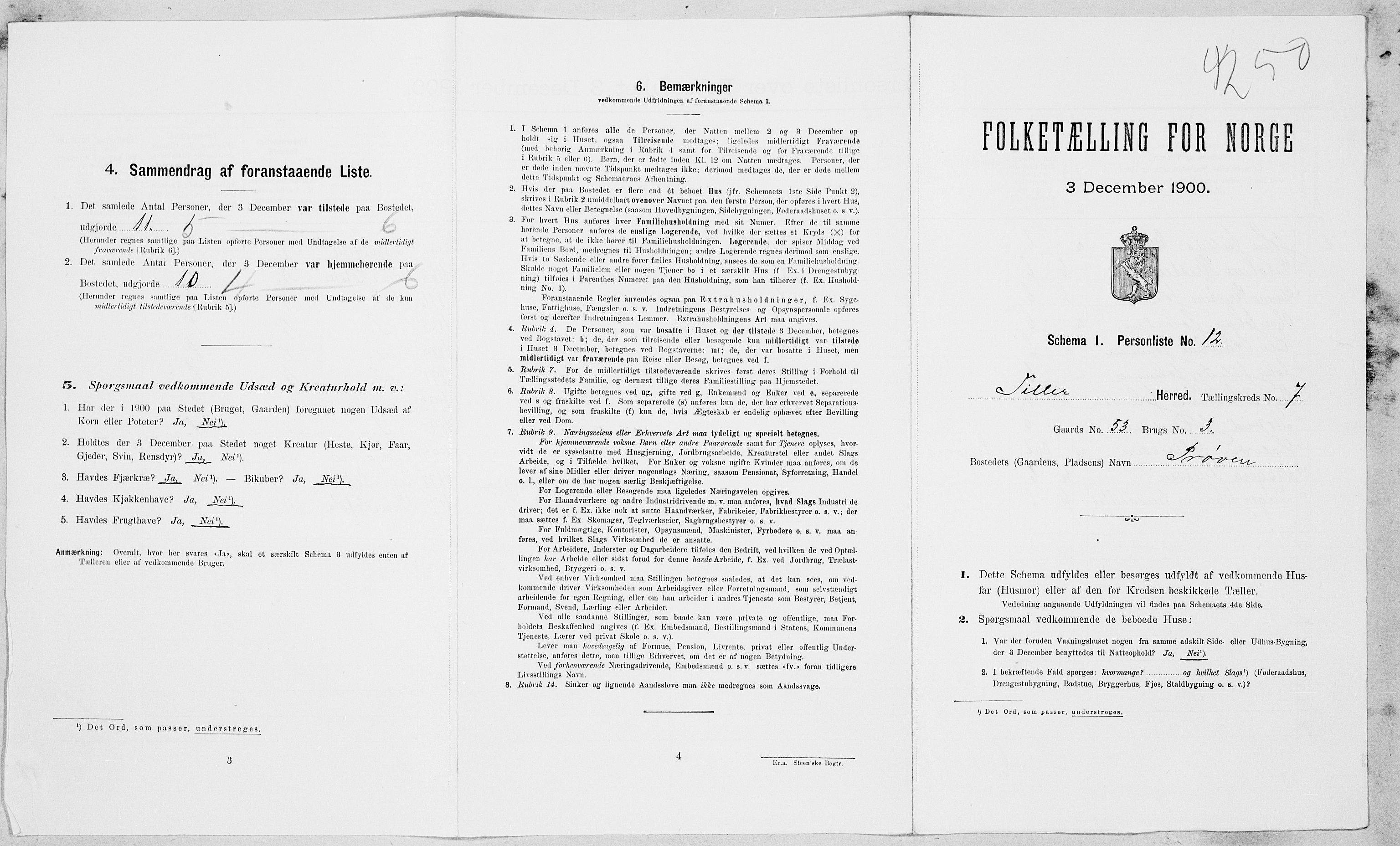 SAT, Folketelling 1900 for 1661 Tiller herred, 1900, s. 78